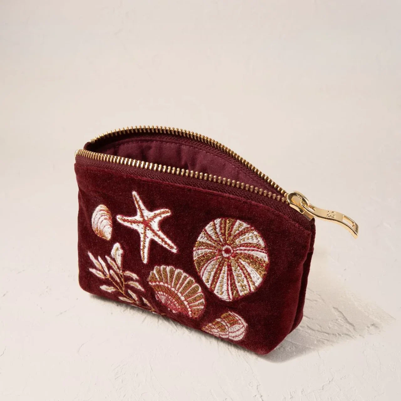 Ocean Treasures Velvet Coin Purse in Port
