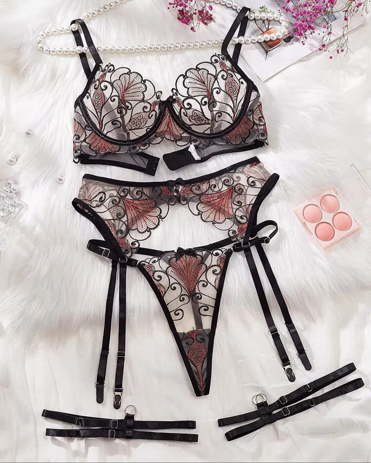 Oh Me Oh My -Sheer Lace Lingerie Set