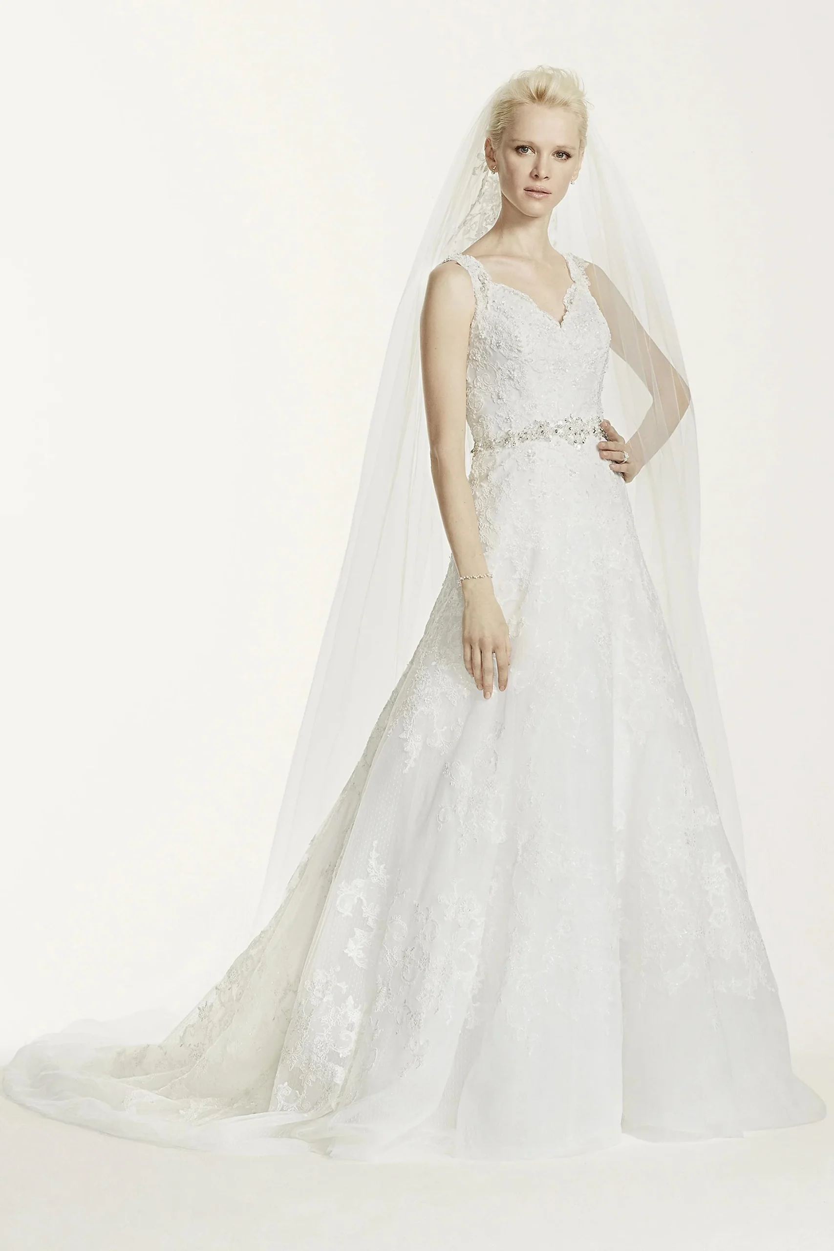 Oleg Cassini A-Line Lace Wedding Dress