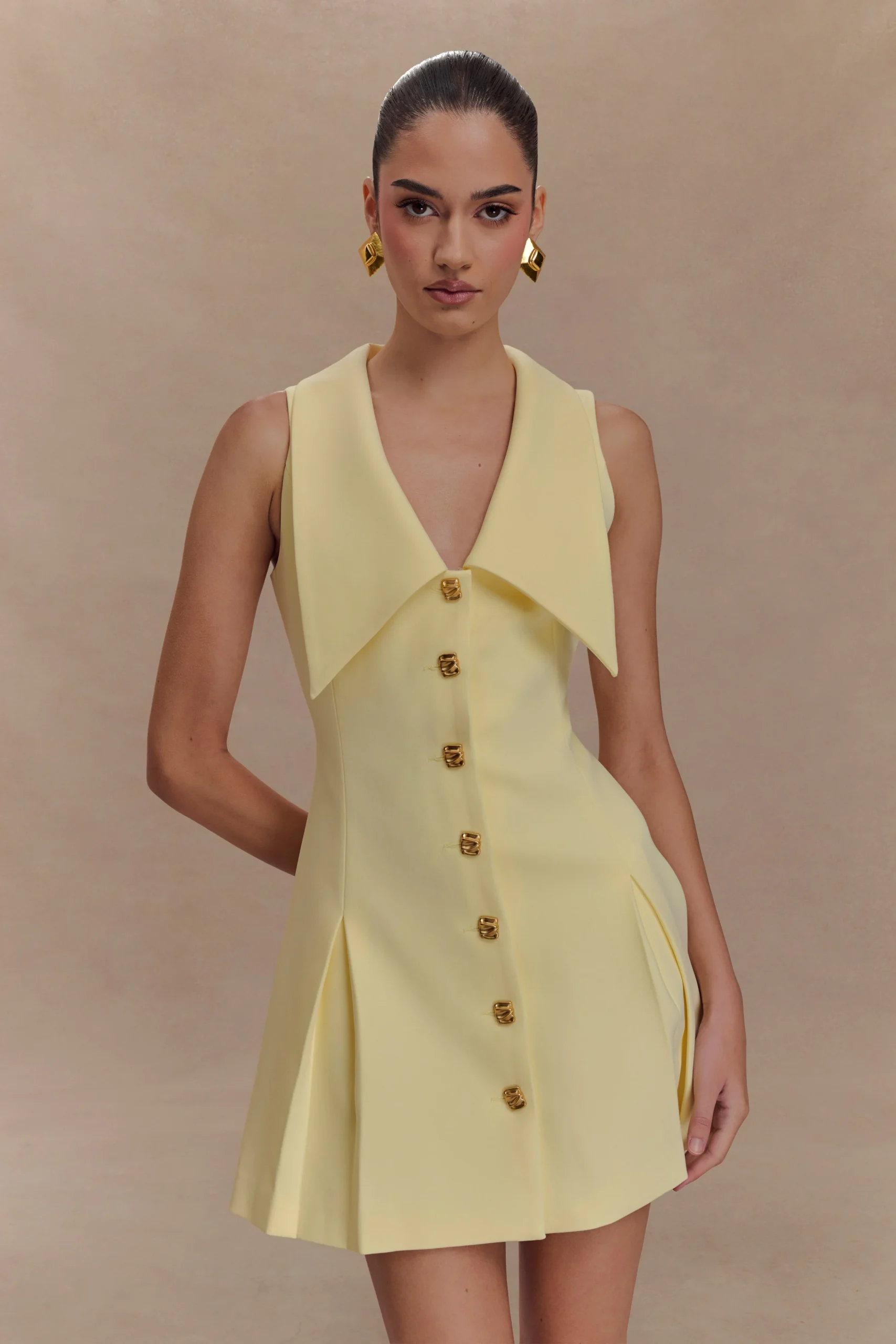 OliSleeveless Mini Dress - Lemon