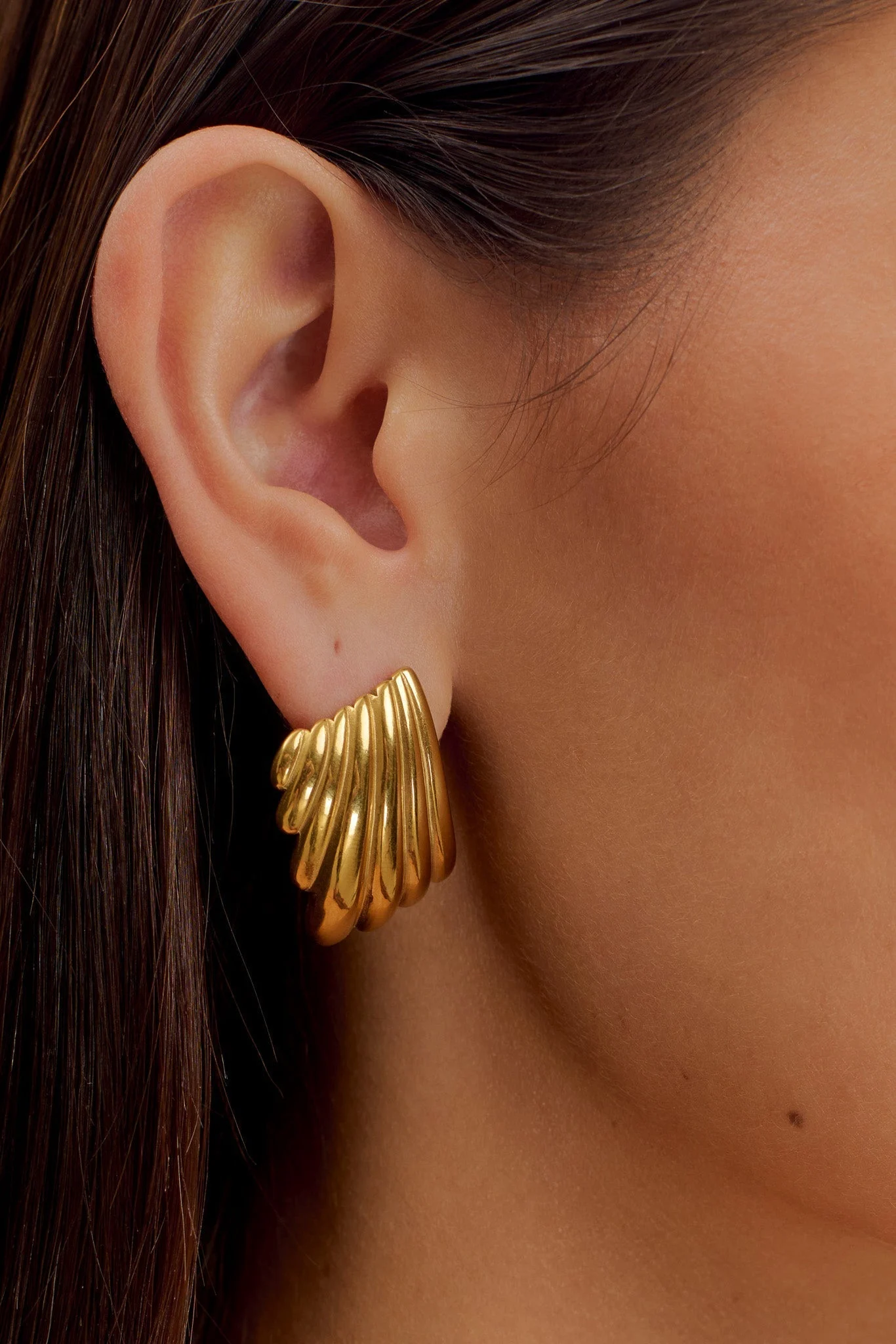 OlympiaFINAL SALETextured Square Earrings - Gold