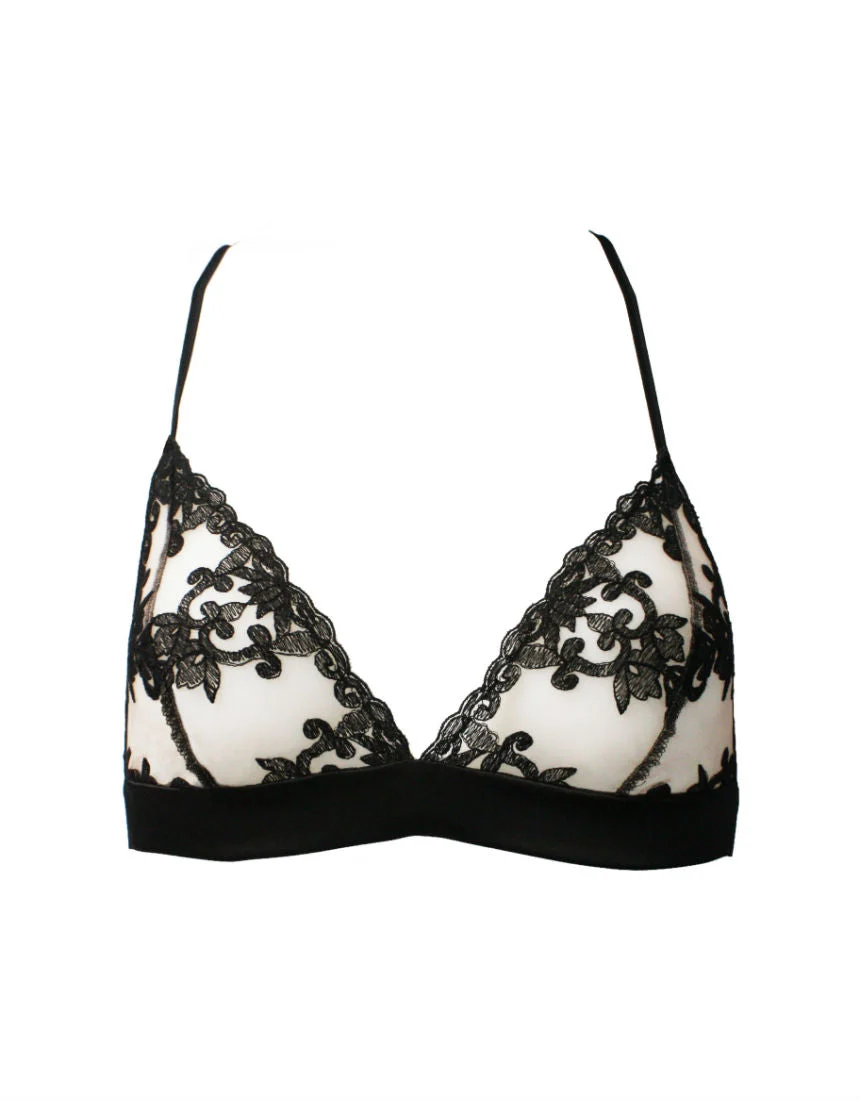 Onyx Embroidered Bralette
