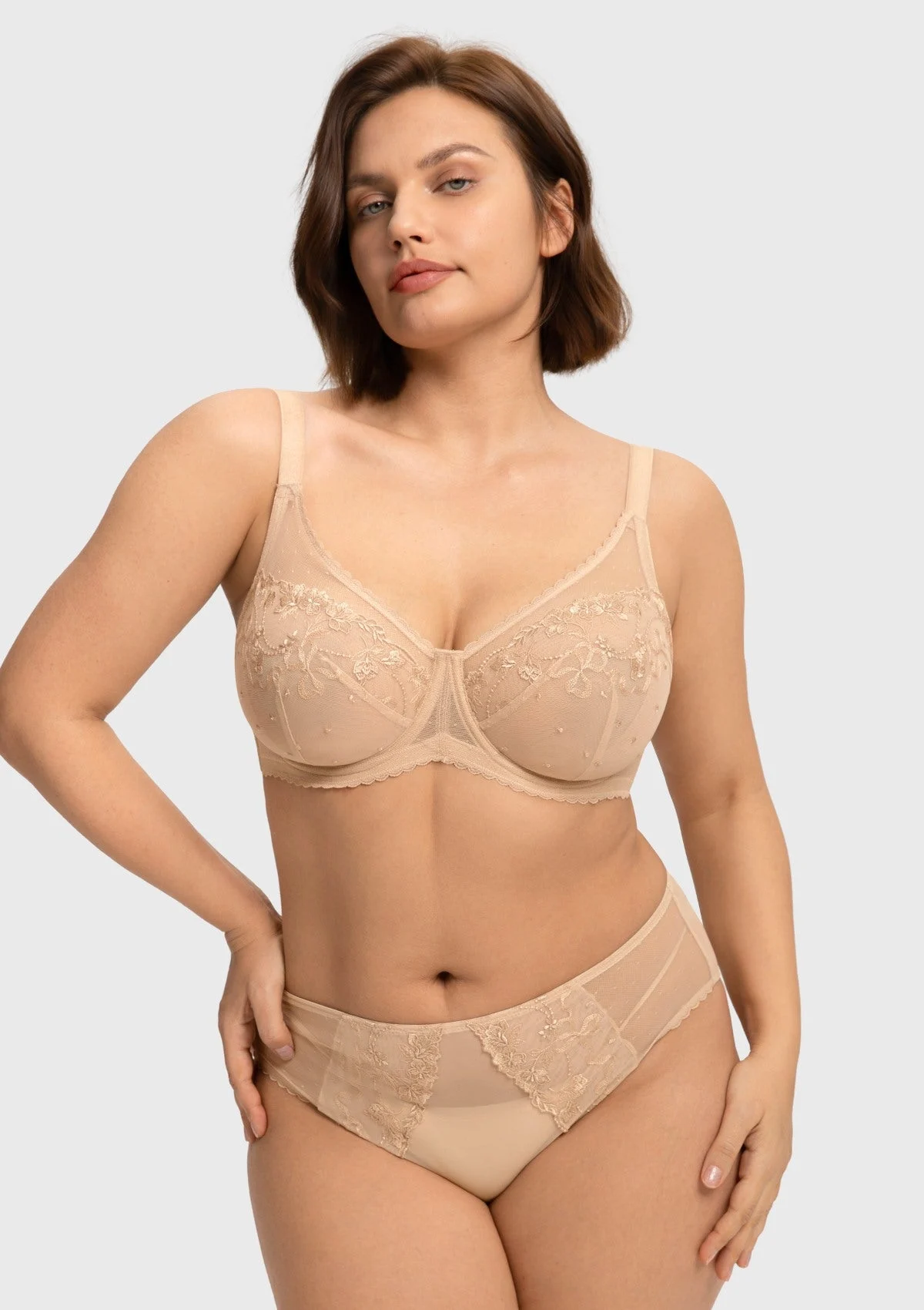 Ophelia Embroidered Lace Full Coverage Unlined Bra