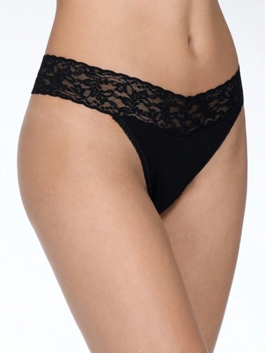 Organic Cotton High Rise Thong Lace Panties