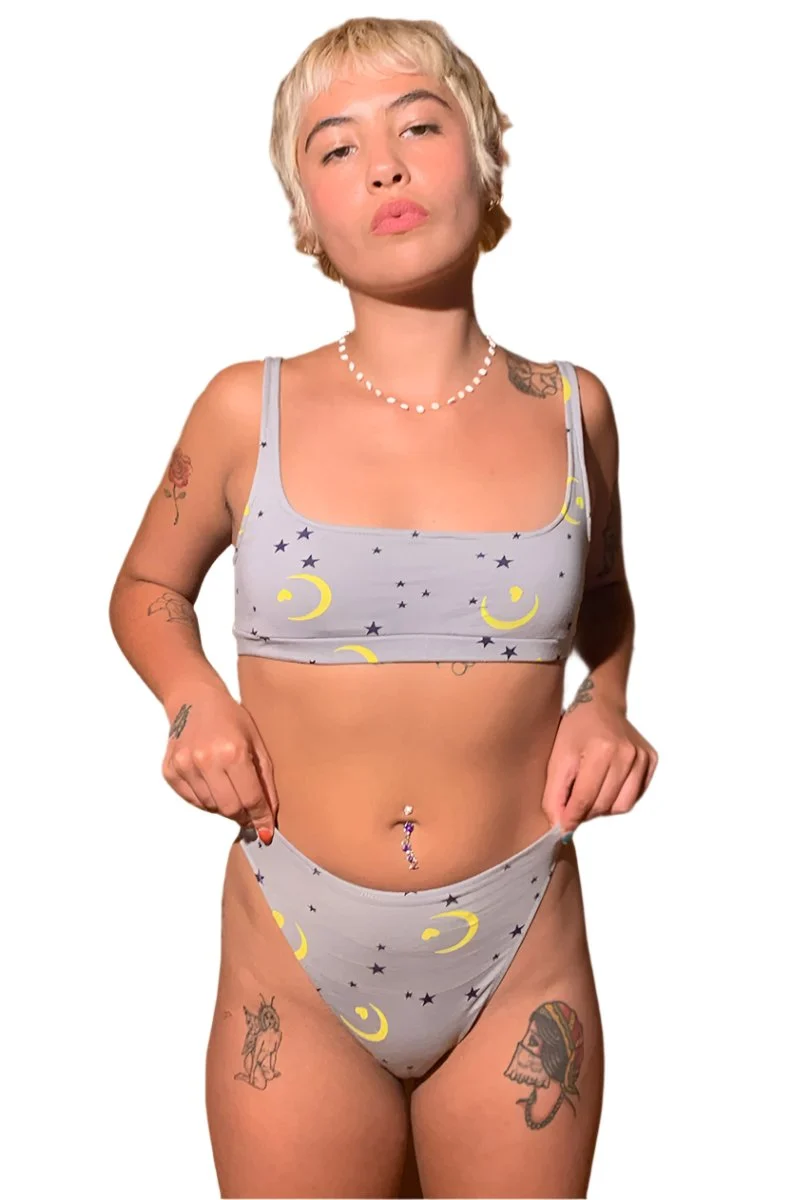 Organic Cotton Moon & Stars Tank Bralette