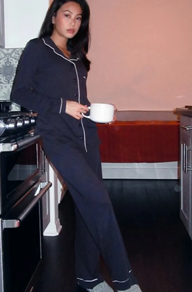 Organic Cotton Piped Pajamas