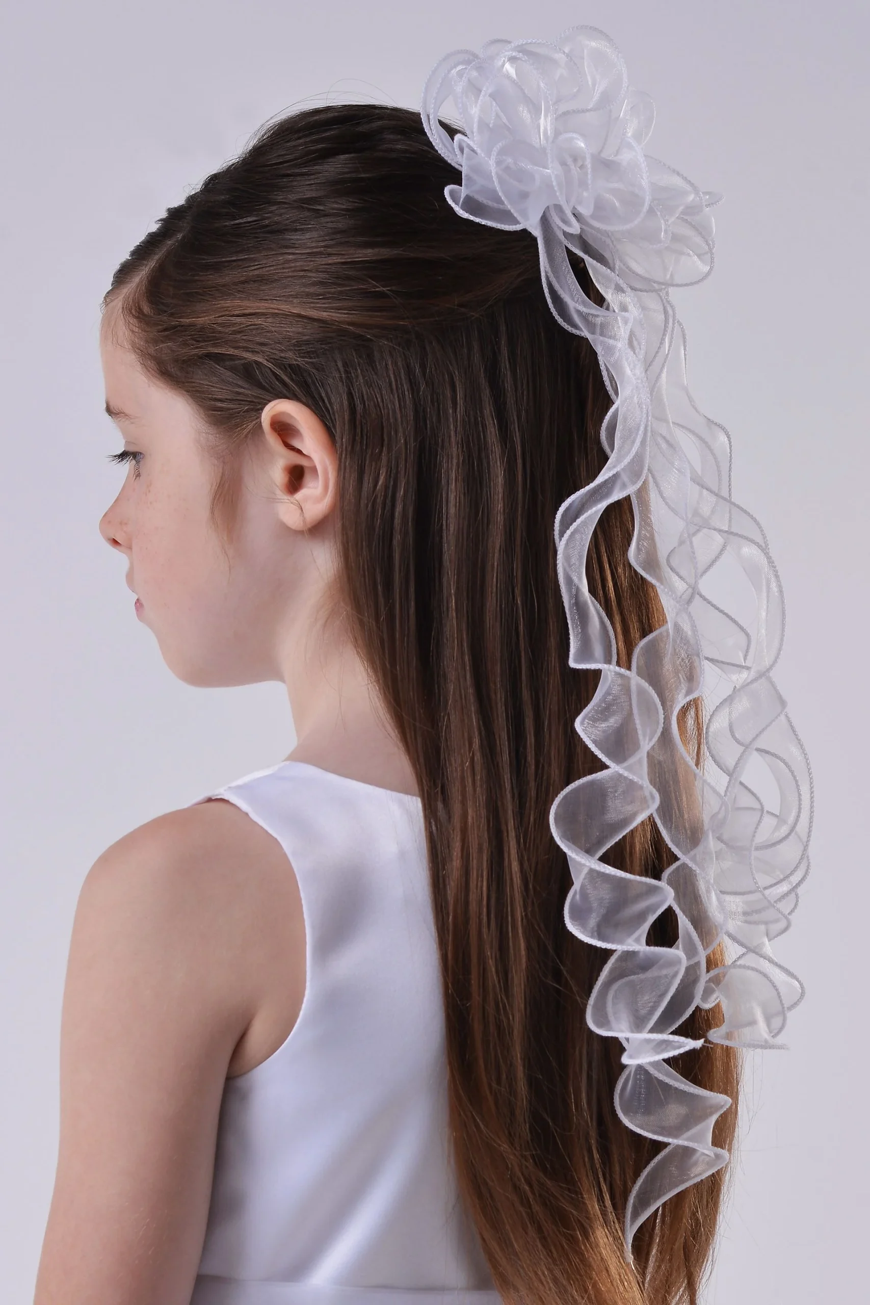 Organza Floret and Twirly Ribbon Comb