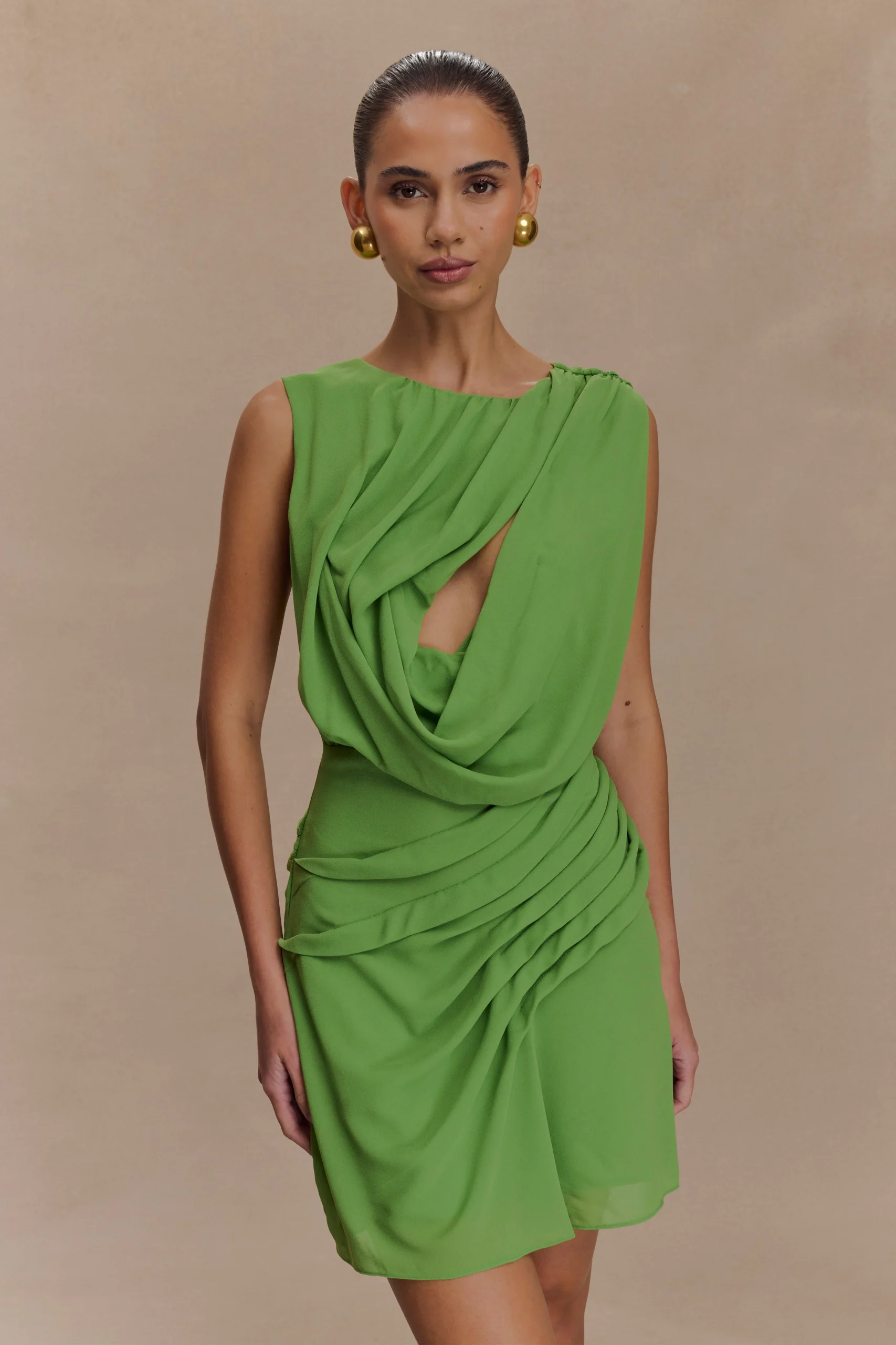 OriaFINAL SALEChiffon Mini Dress - Green