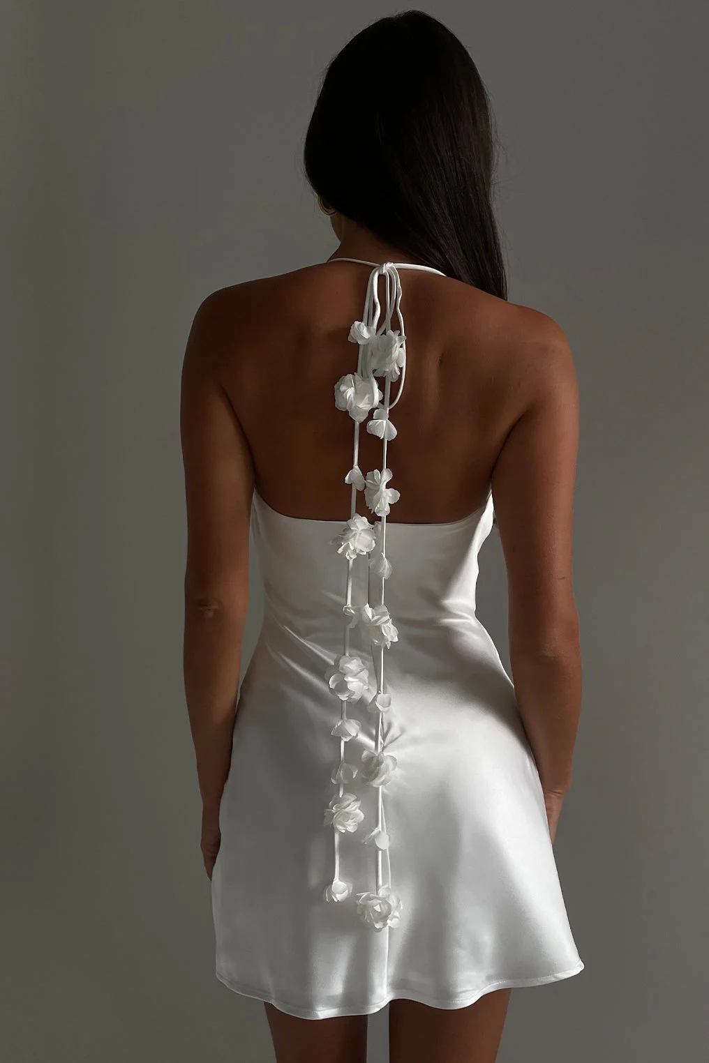 OtillieRose Halter Mini Dress - White