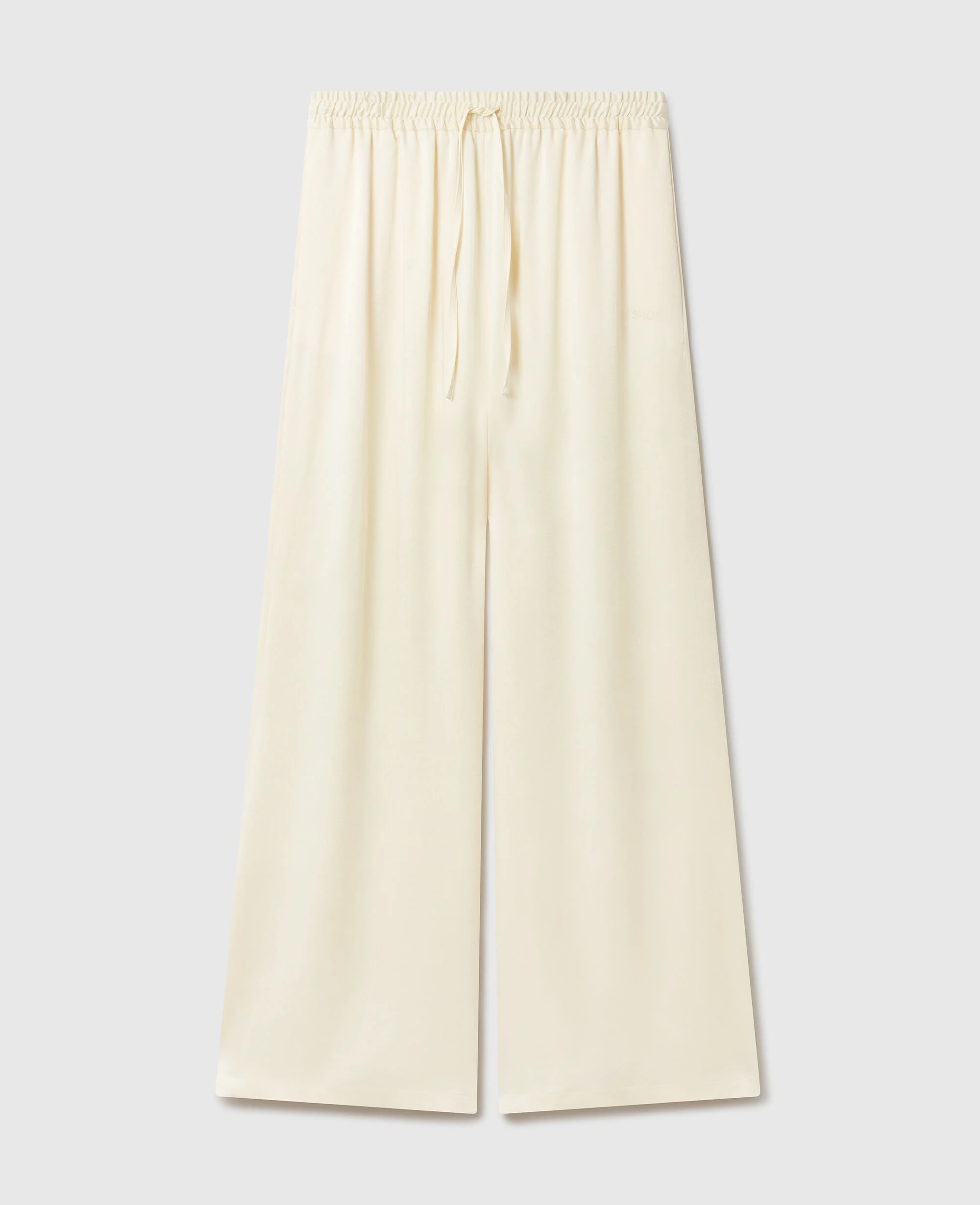Oversized Drawstring Satin Trousers