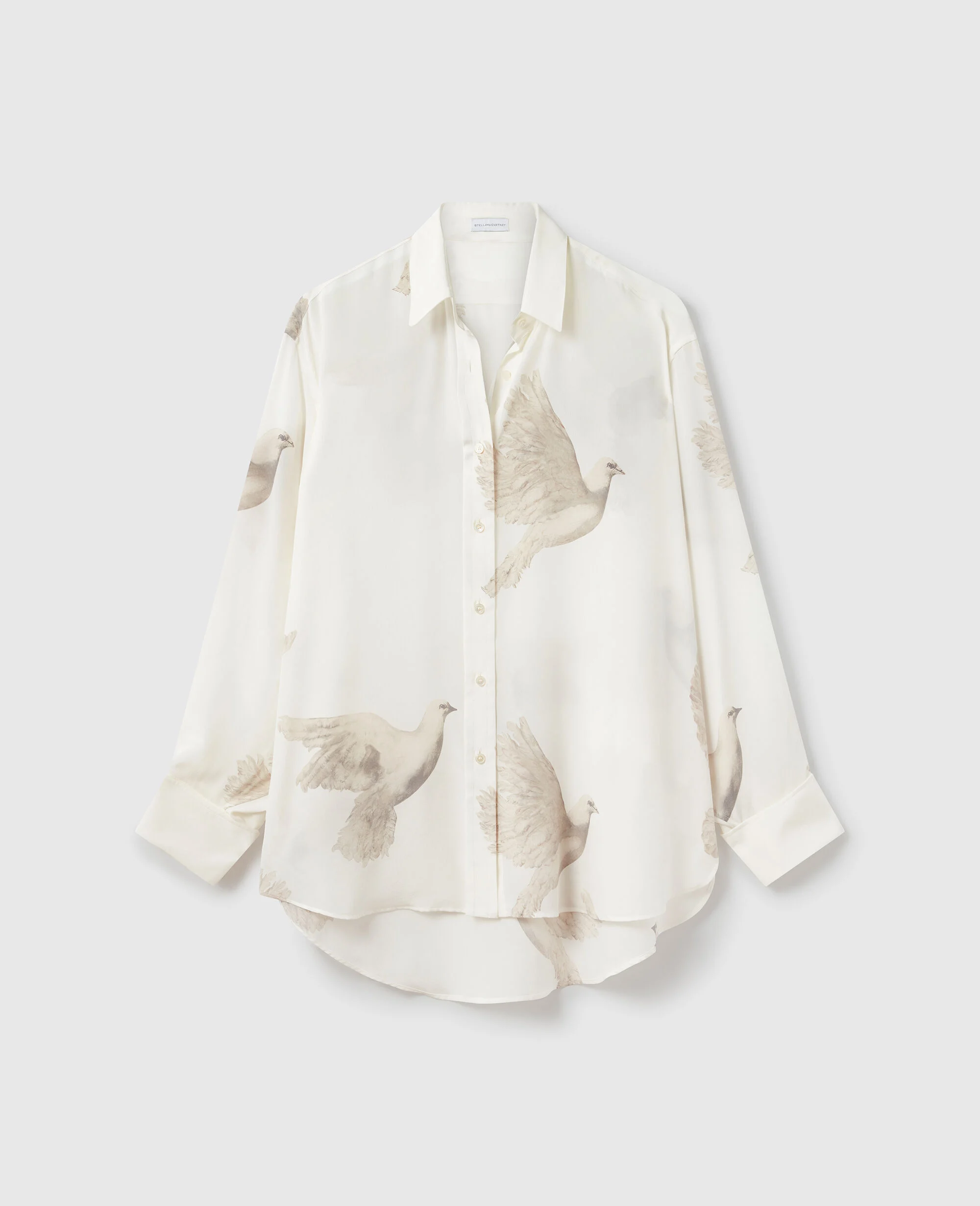 Oversized Sheer Dove Print Shirt