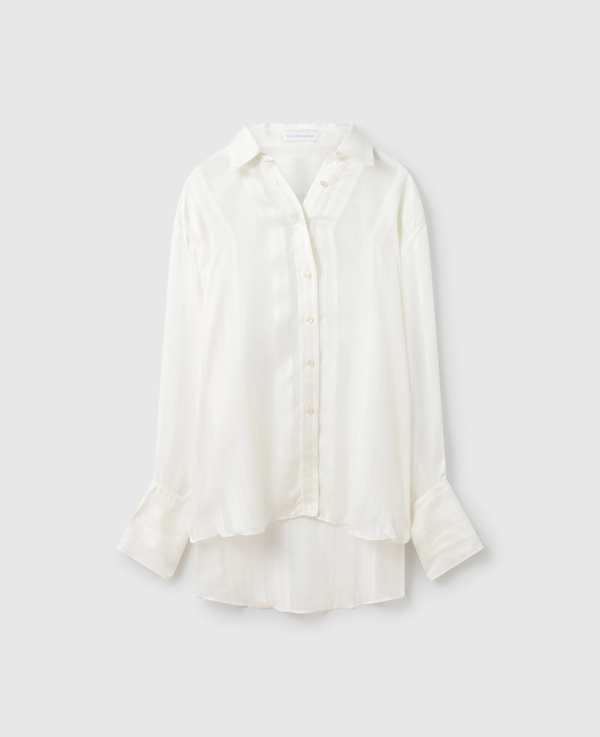 Oversized Sheer Striped Panelled Shirt