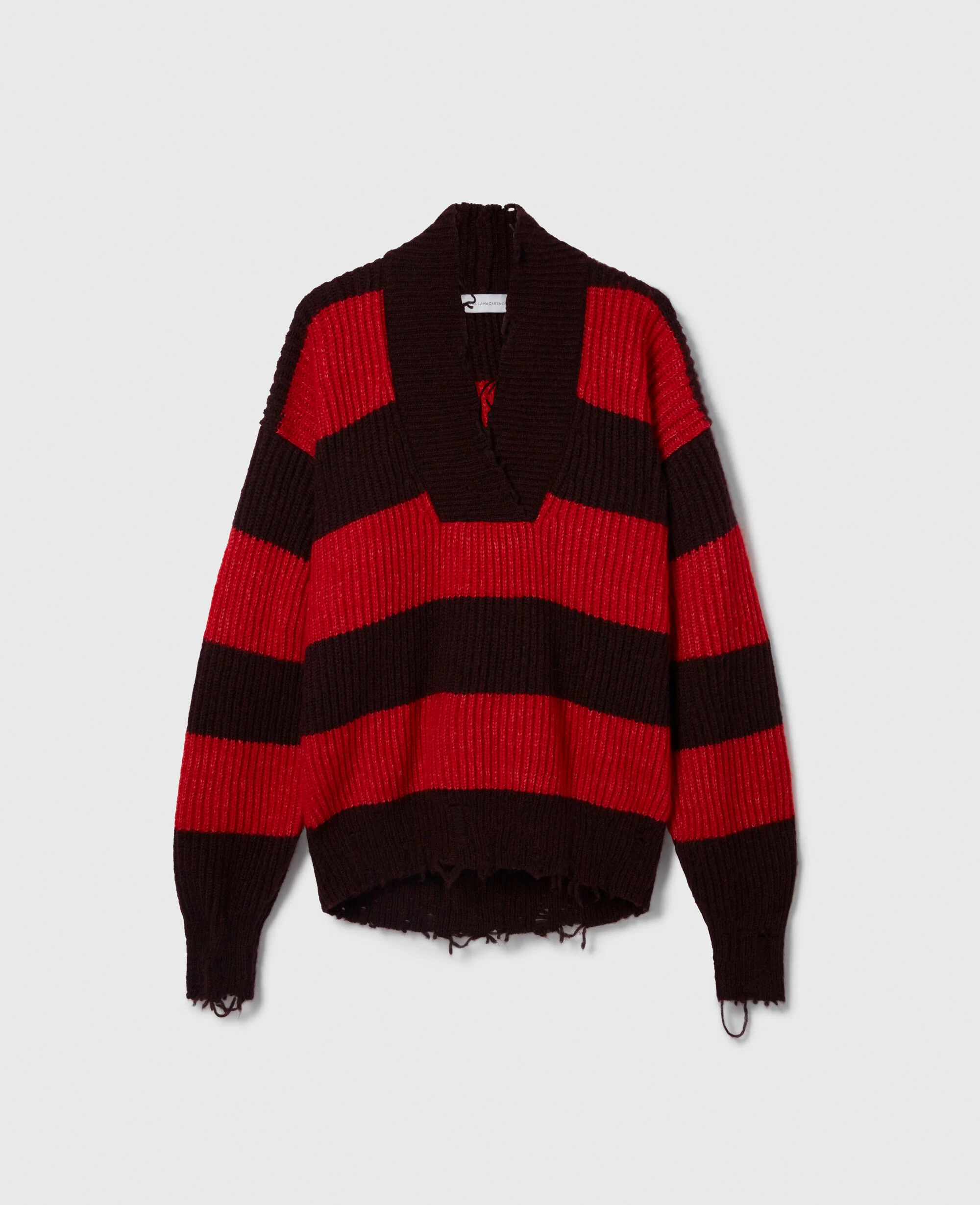 Oversized Striped V-Neck Jumper