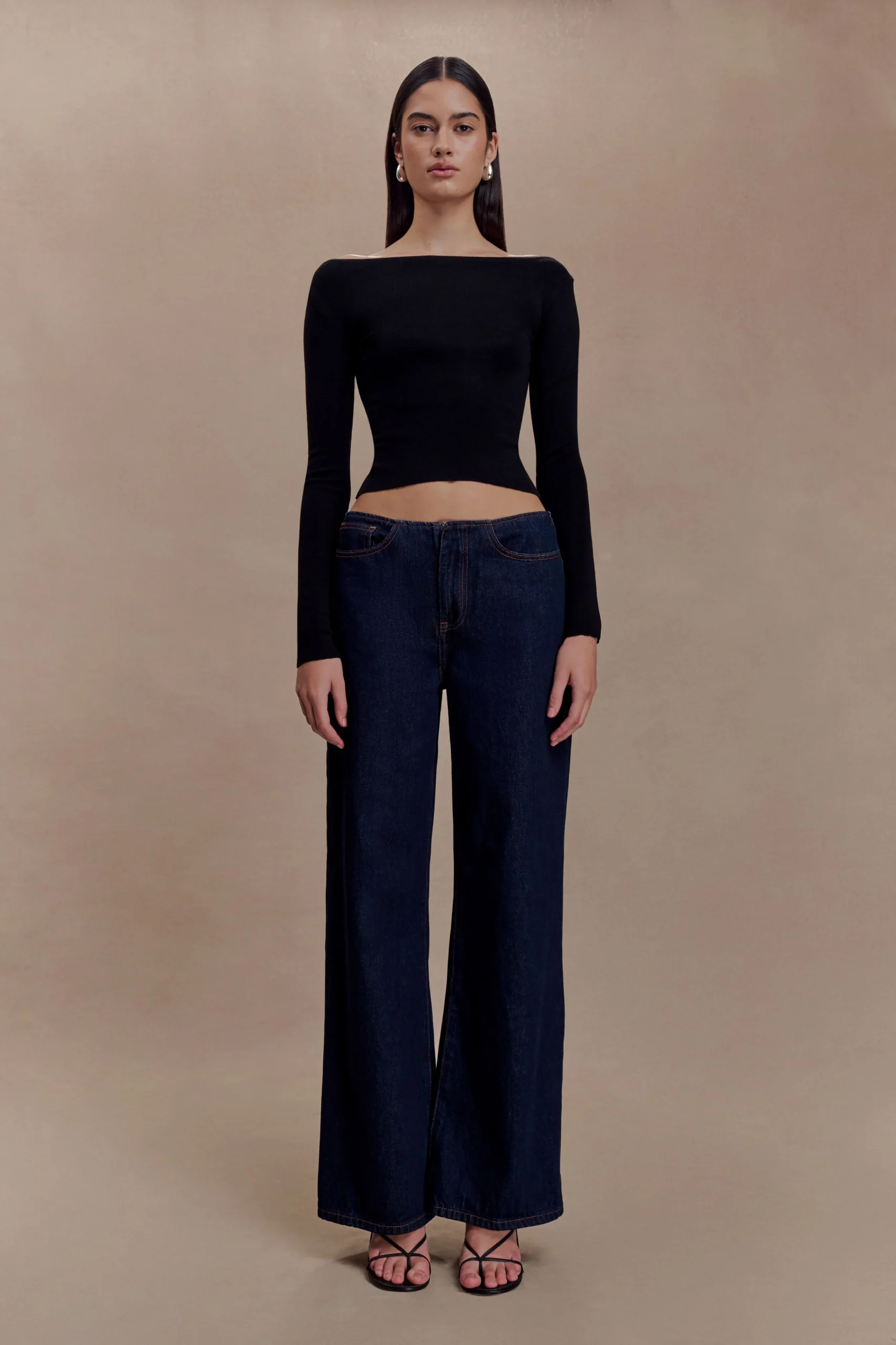 PaedynMerino Wool Ribbed Long Sleeve Top - Black