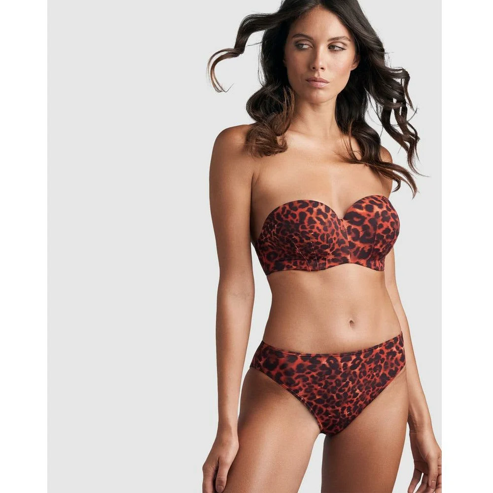Panthera Leopard Print Strapless Bikini Top