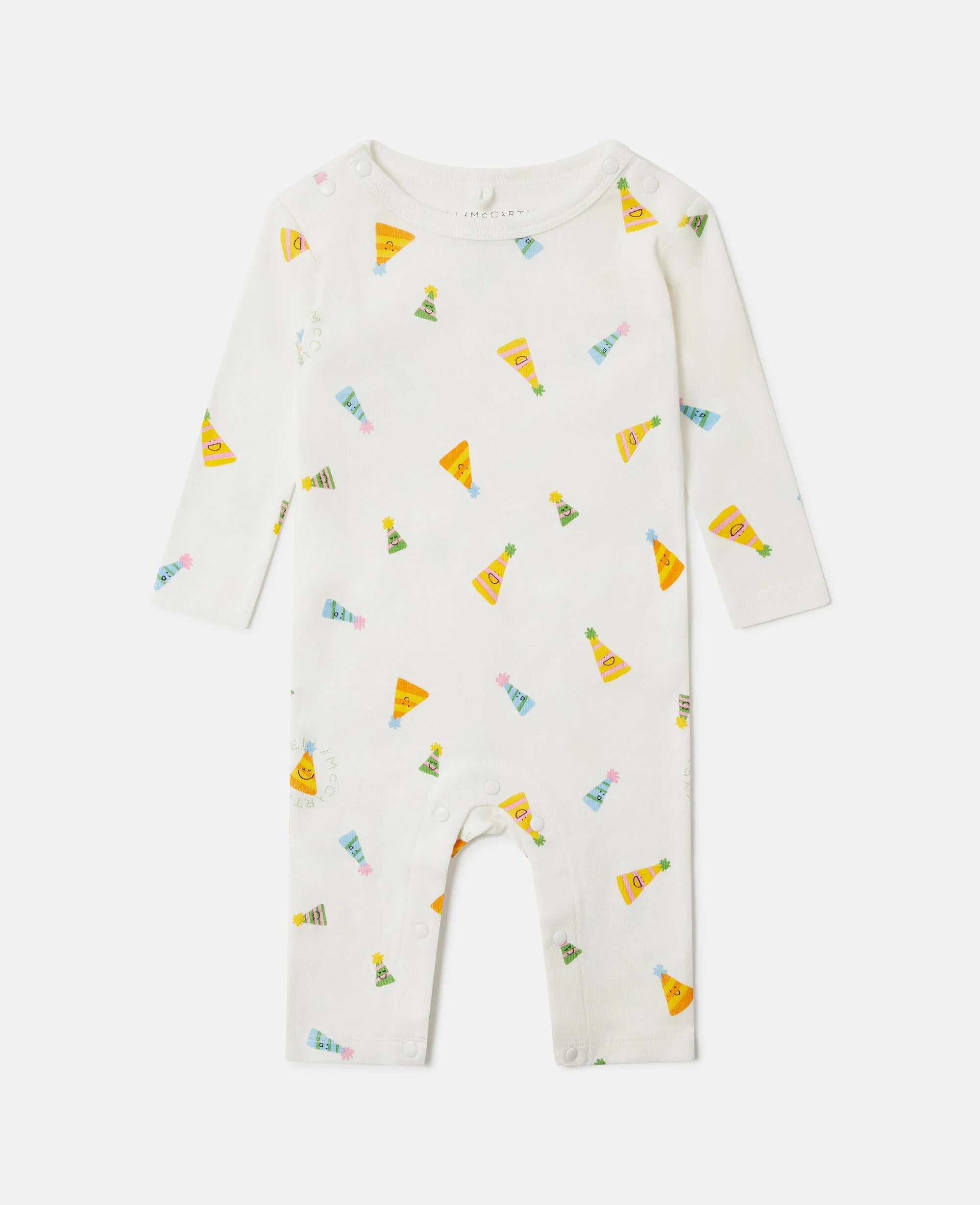 Party Hat Print Bib And Romper Set
