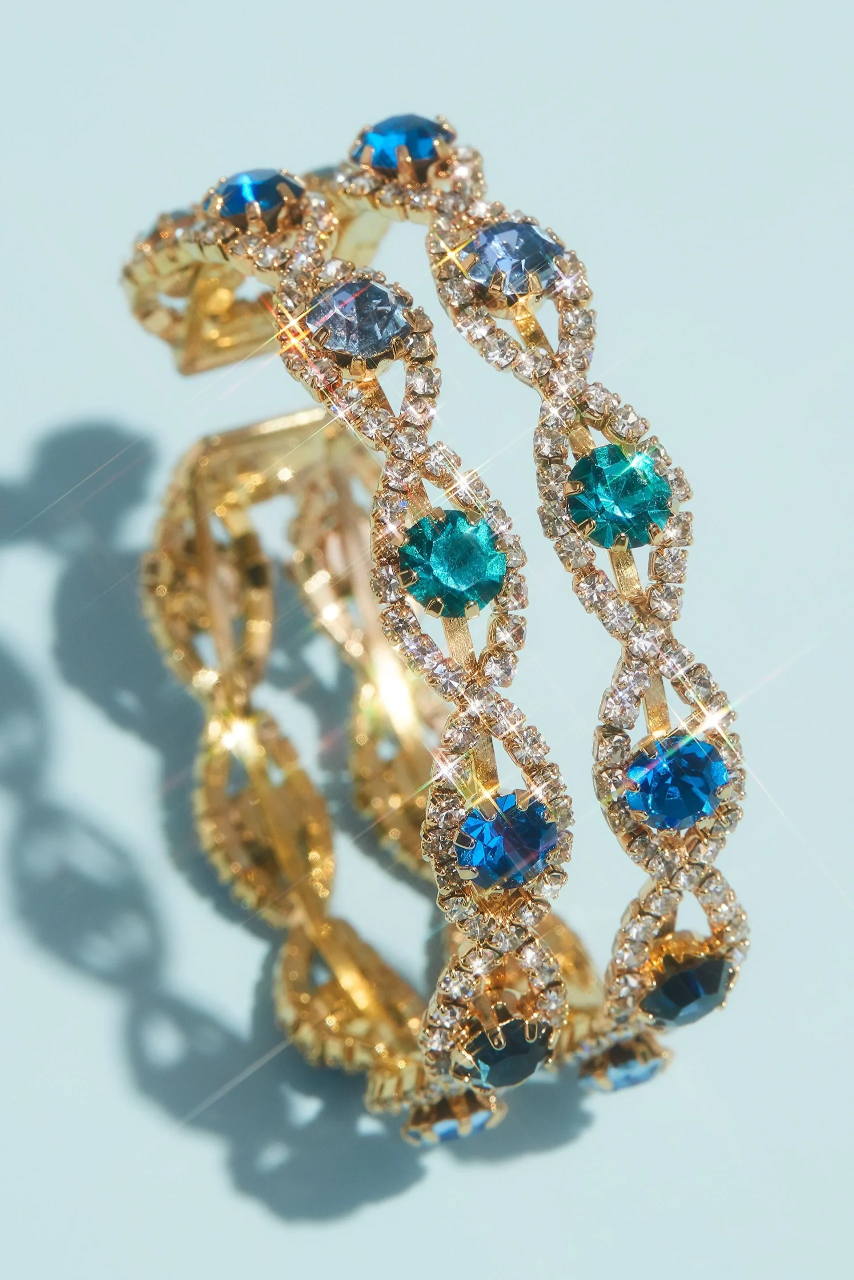 Pave Infinity Cuff Bracelet with Accent Gemstones
