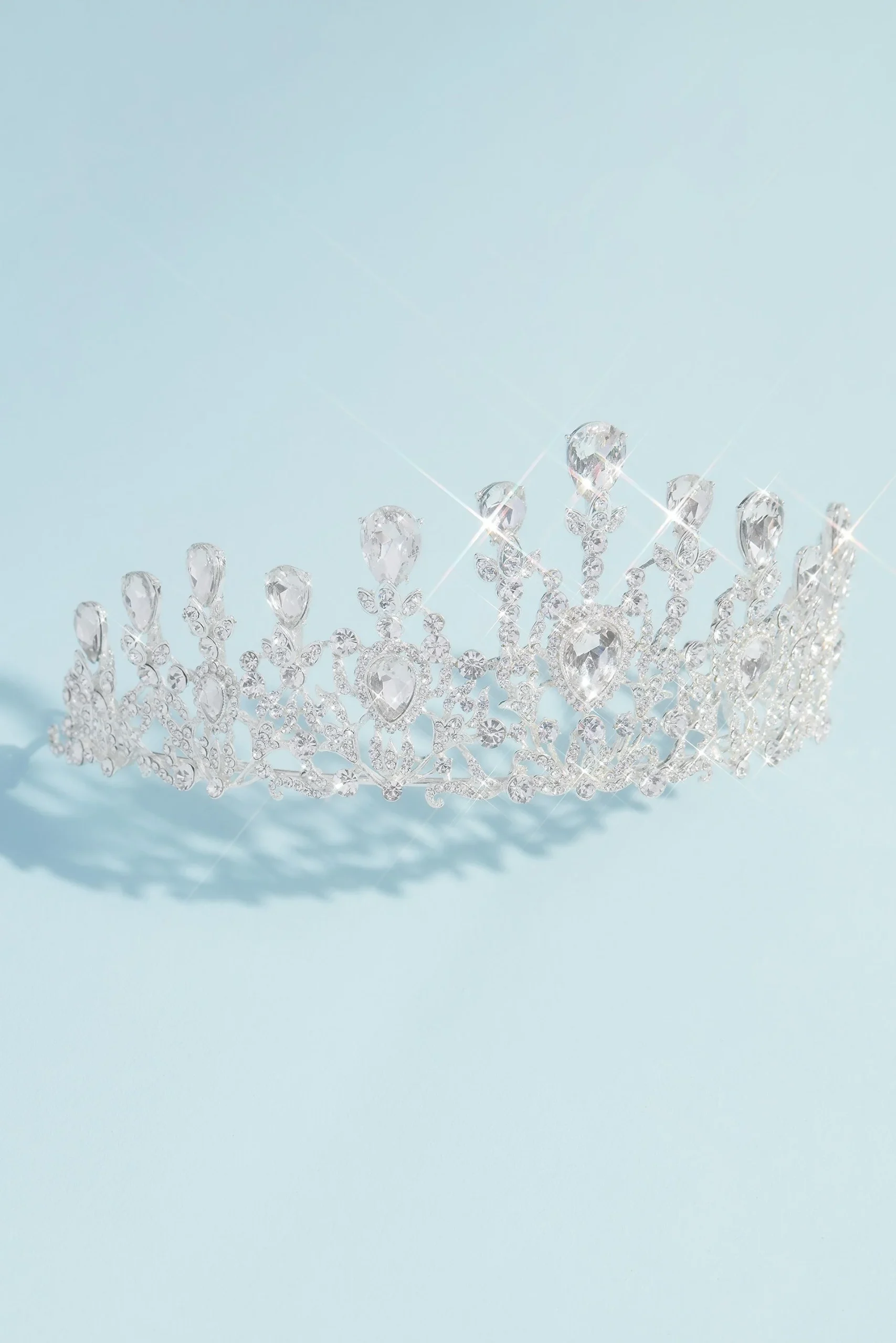 Pear Crystal Floral Quinceanera Crown