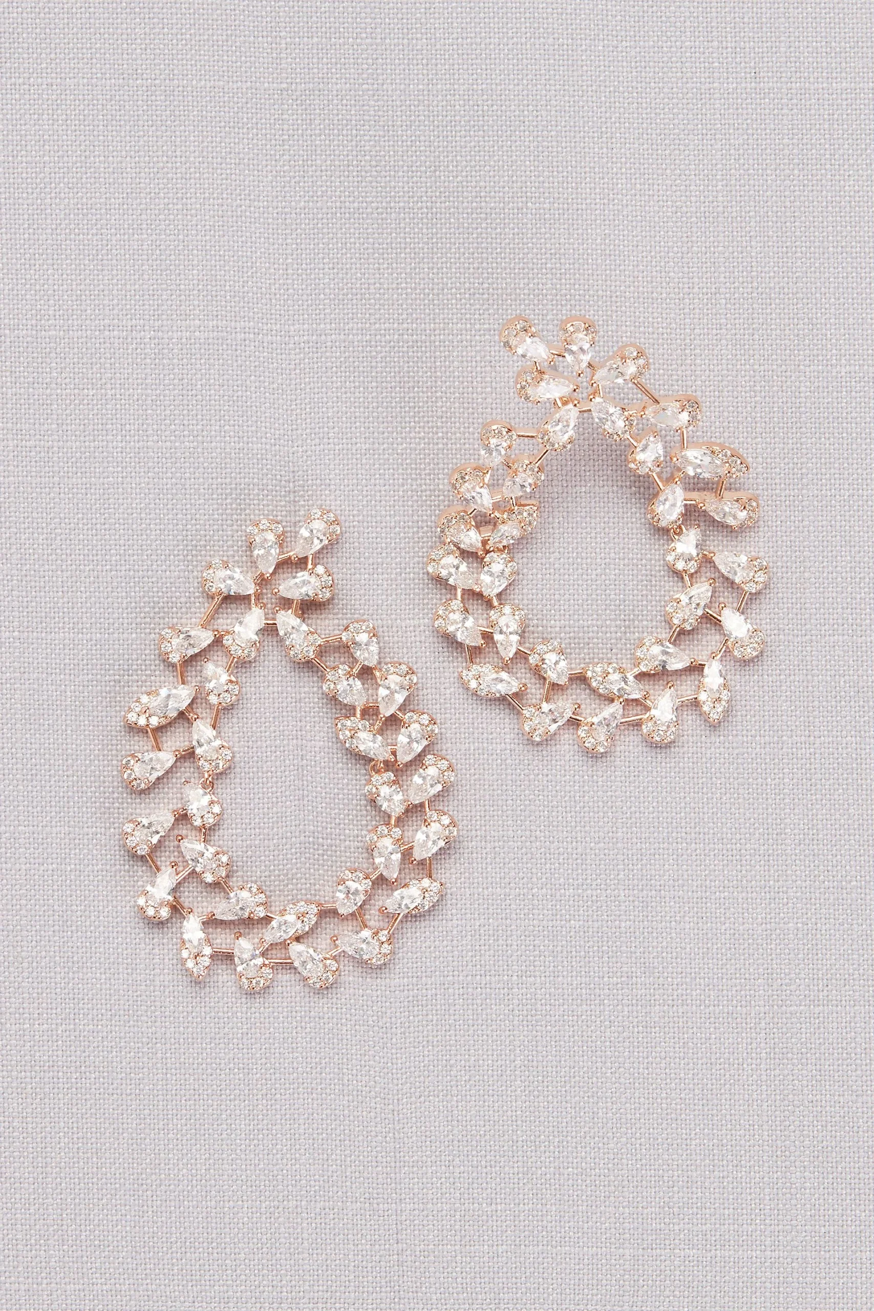 Pear-Shaped Cubic Zirconia Swirl Hoop Earrings
