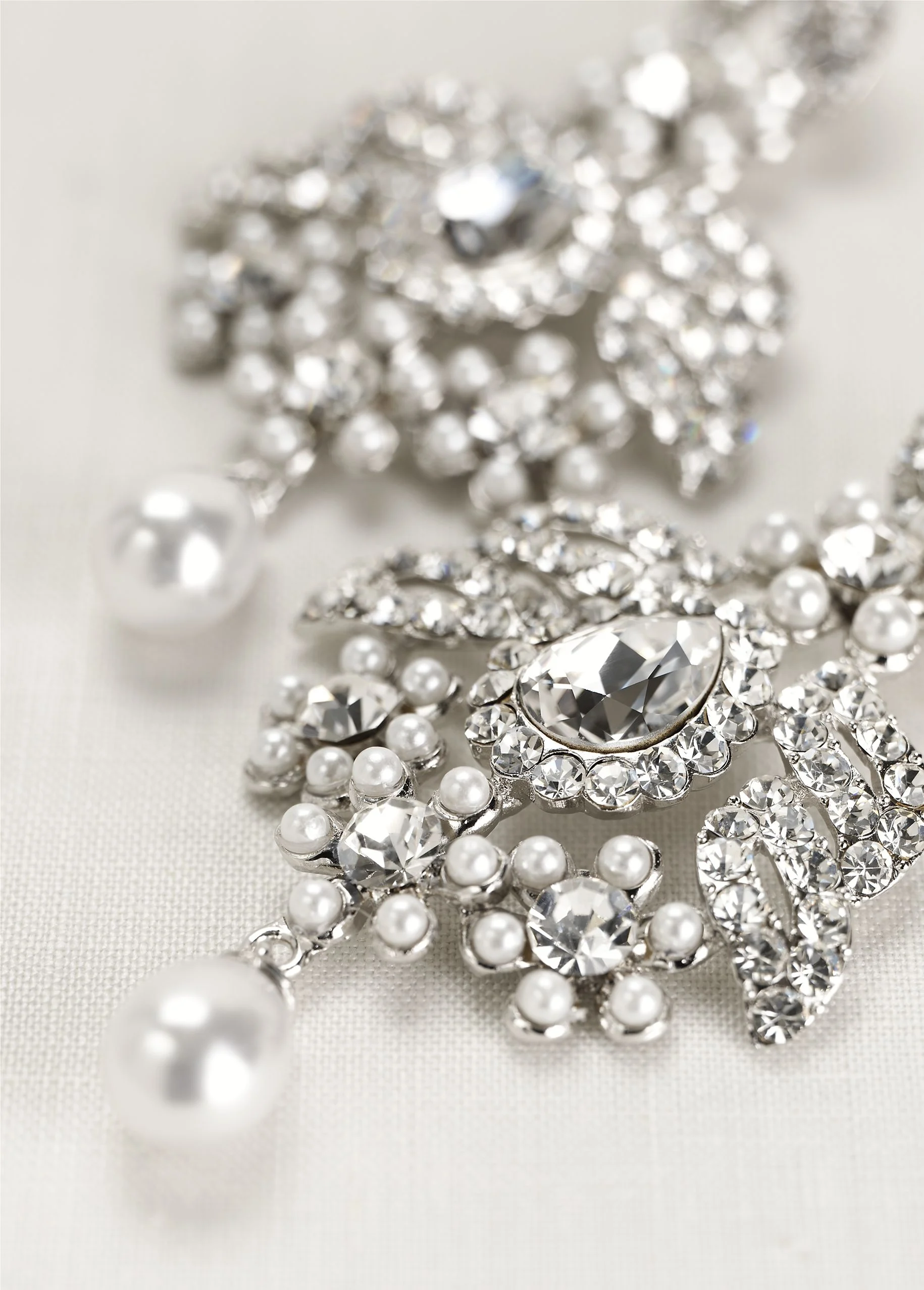 Pearl and Crystal Chandelier Earrings