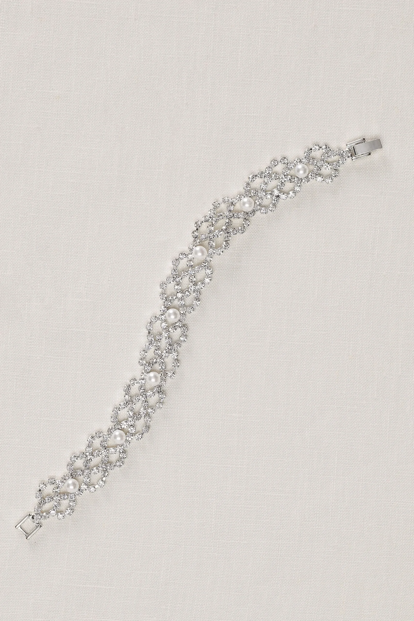 Pearl and Crystal Scallop Bracelet