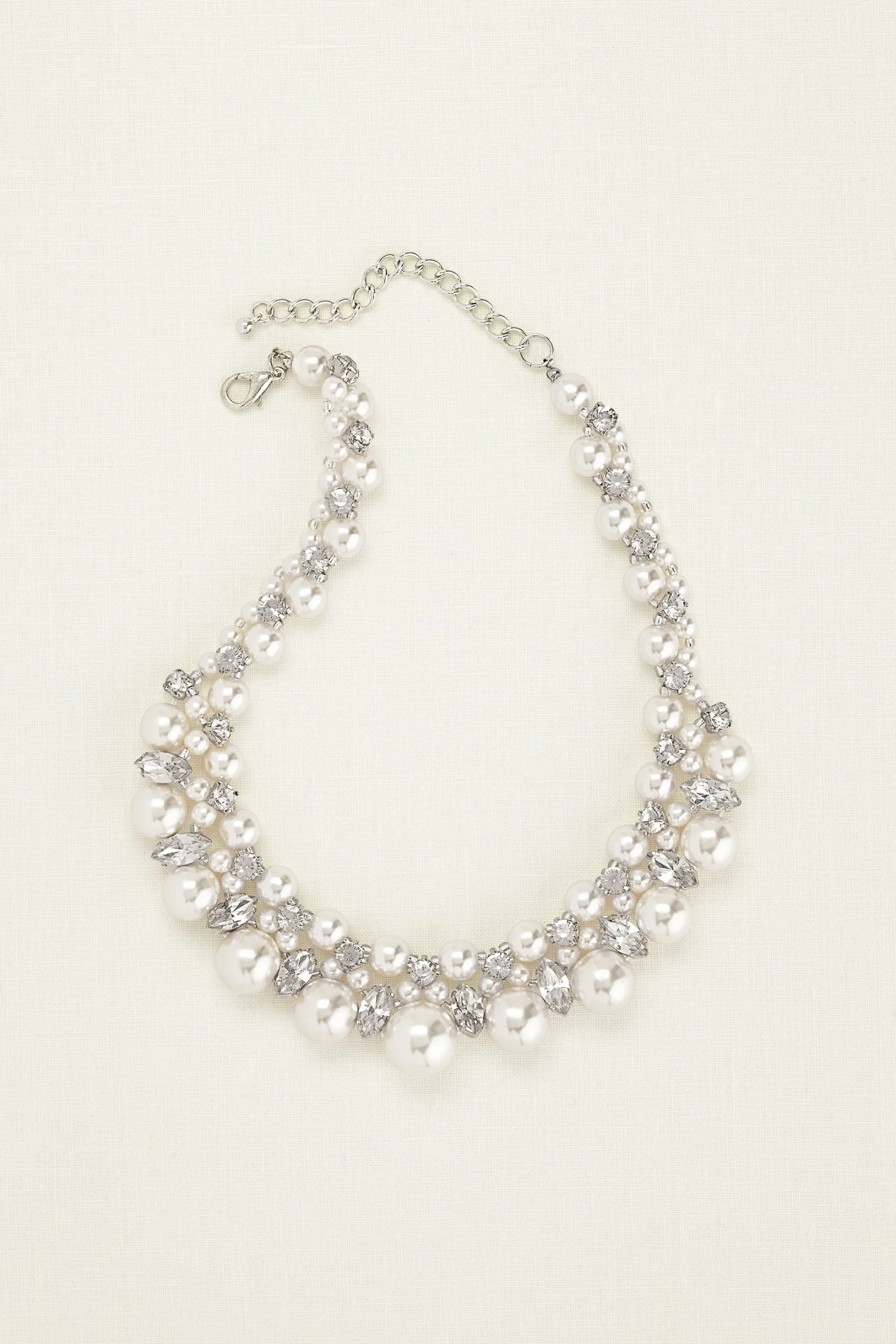 Pearl and Crystal Statement Necklace
