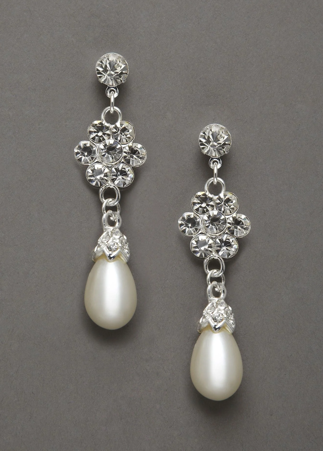 Pearl Drop and Floral Crystal Earring