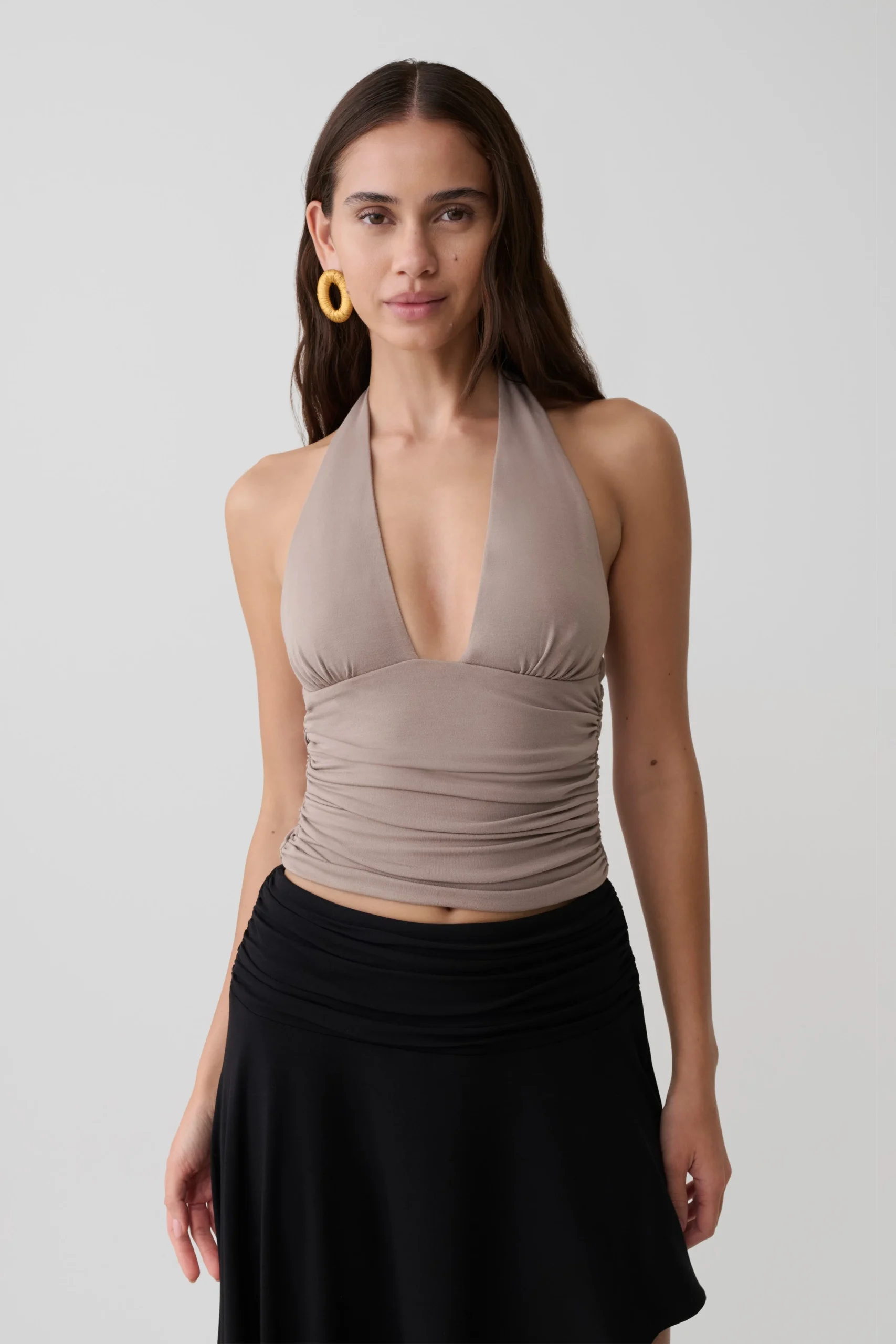 PeregrineModal Gathered Halter Top - Neutral