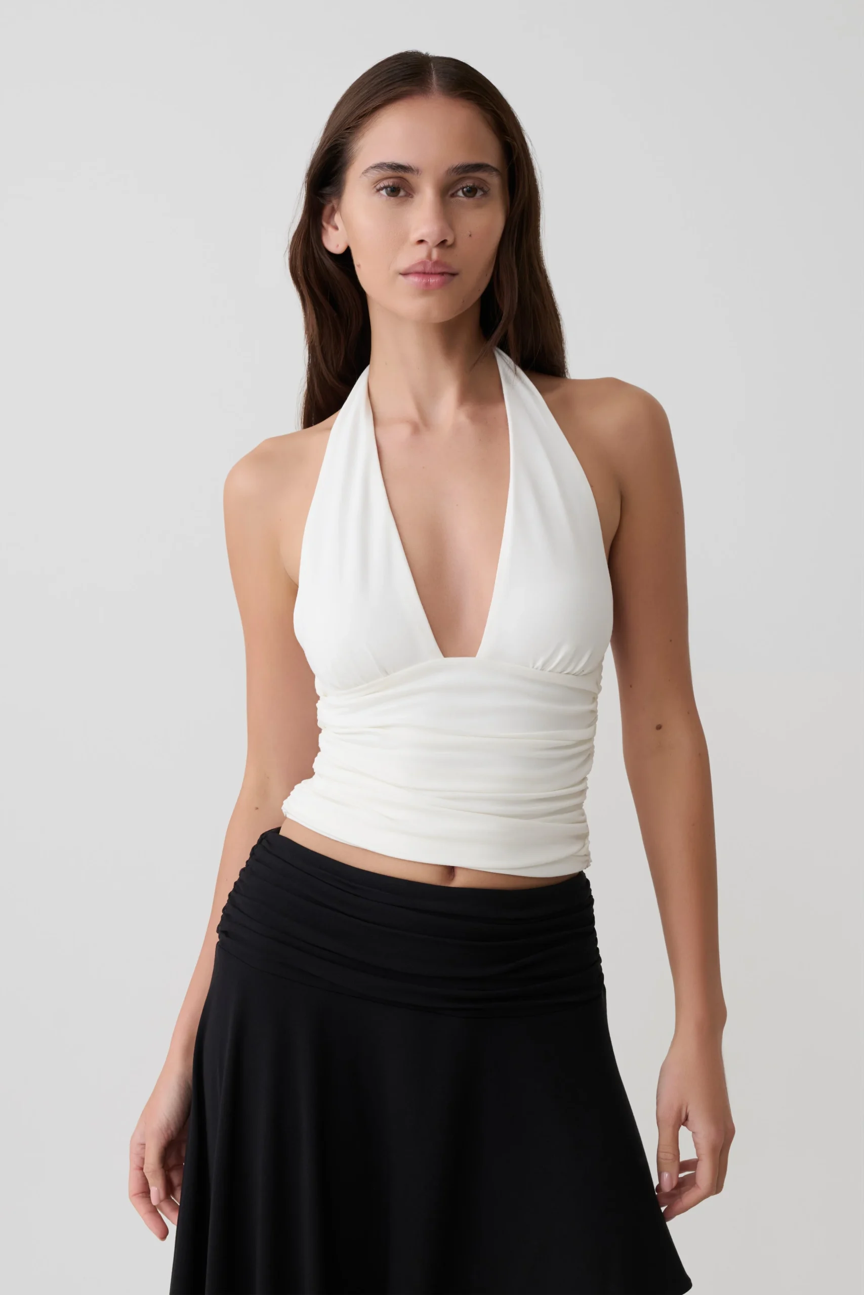 PeregrineModal Gathered Halter Top - White