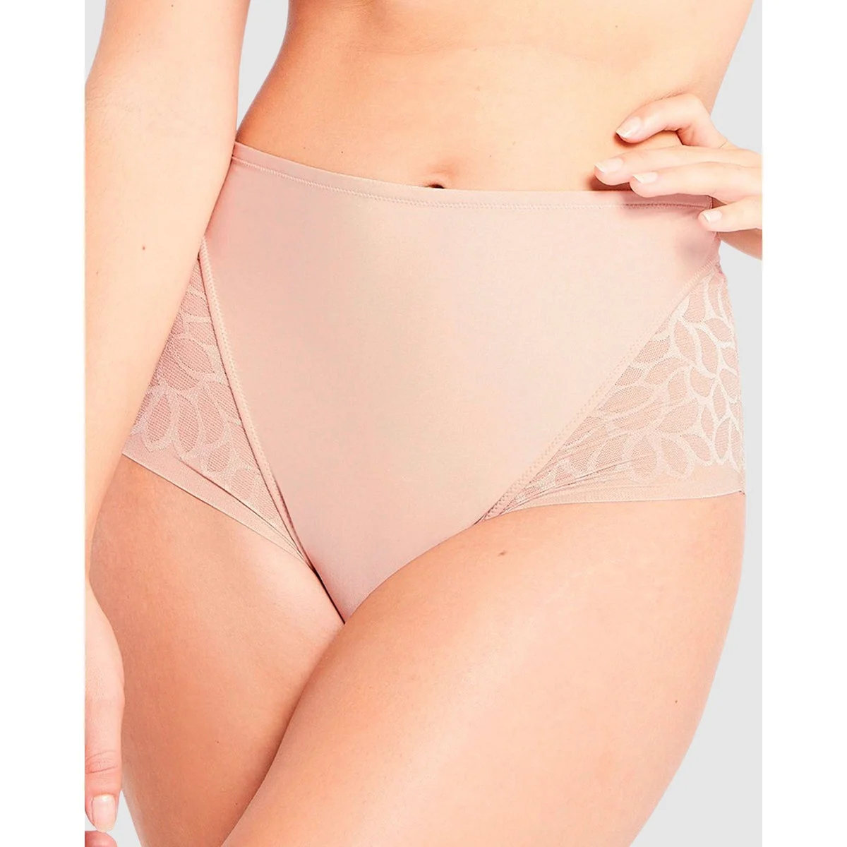 Perfect Curves High Waist Lace Shaping Brief-Blush