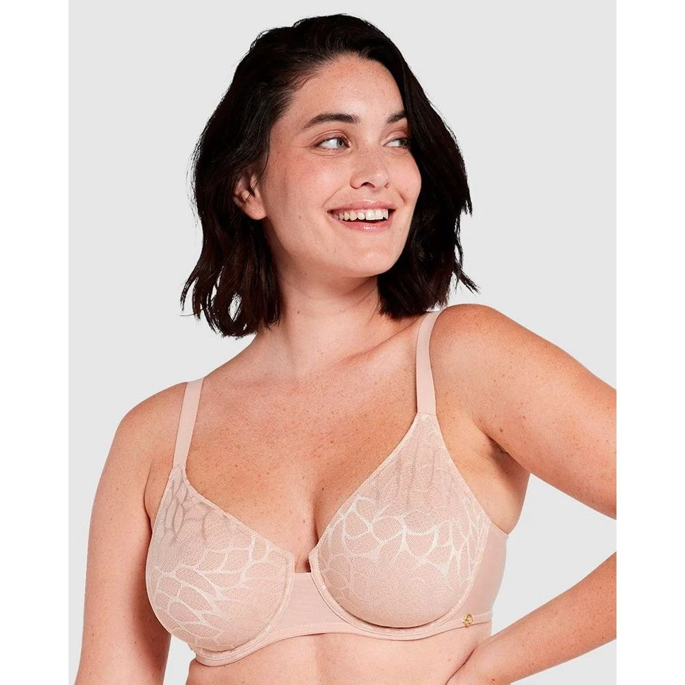 Perfect Curves Smooth Lace Wired T-Shirt Bra-Blush