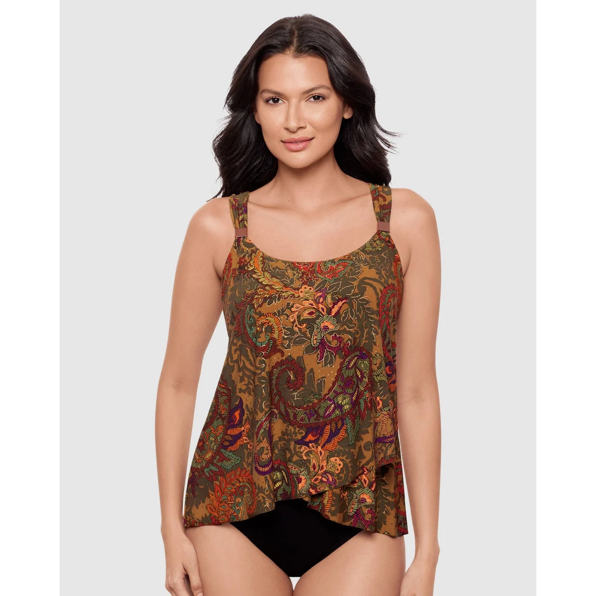 Perissa Dazzle Underwired Draped Tankini Top