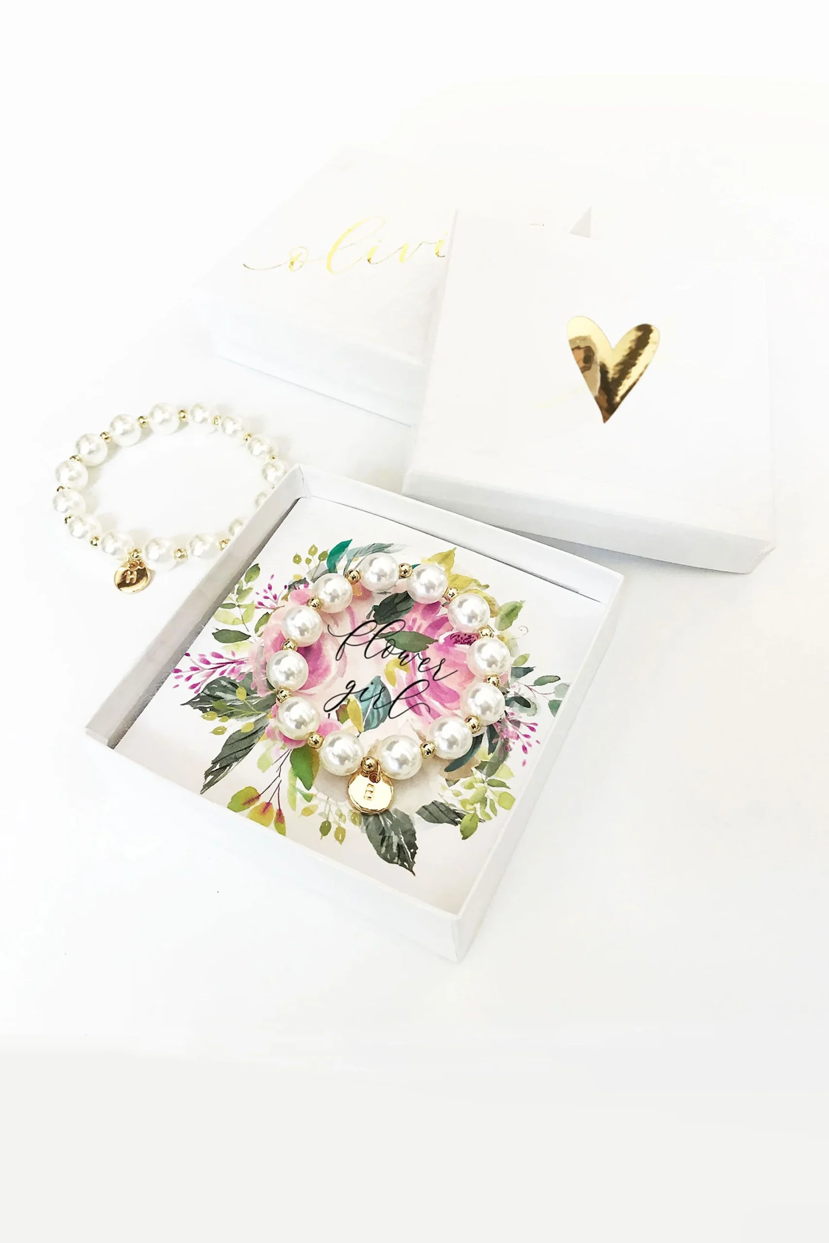 Pers Flower Girl Pearl Bracelet with Gift Box