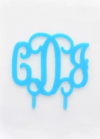 Personalized Acrylic Monogram Cake Topper