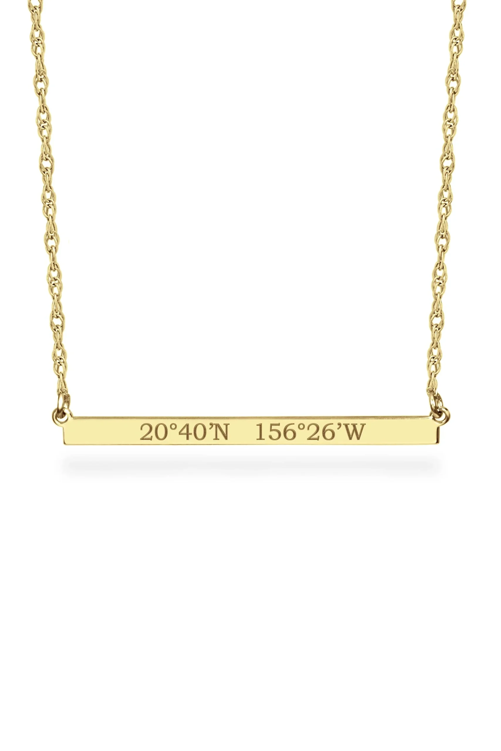 Personalized Bar Necklace with GPS Coordinates