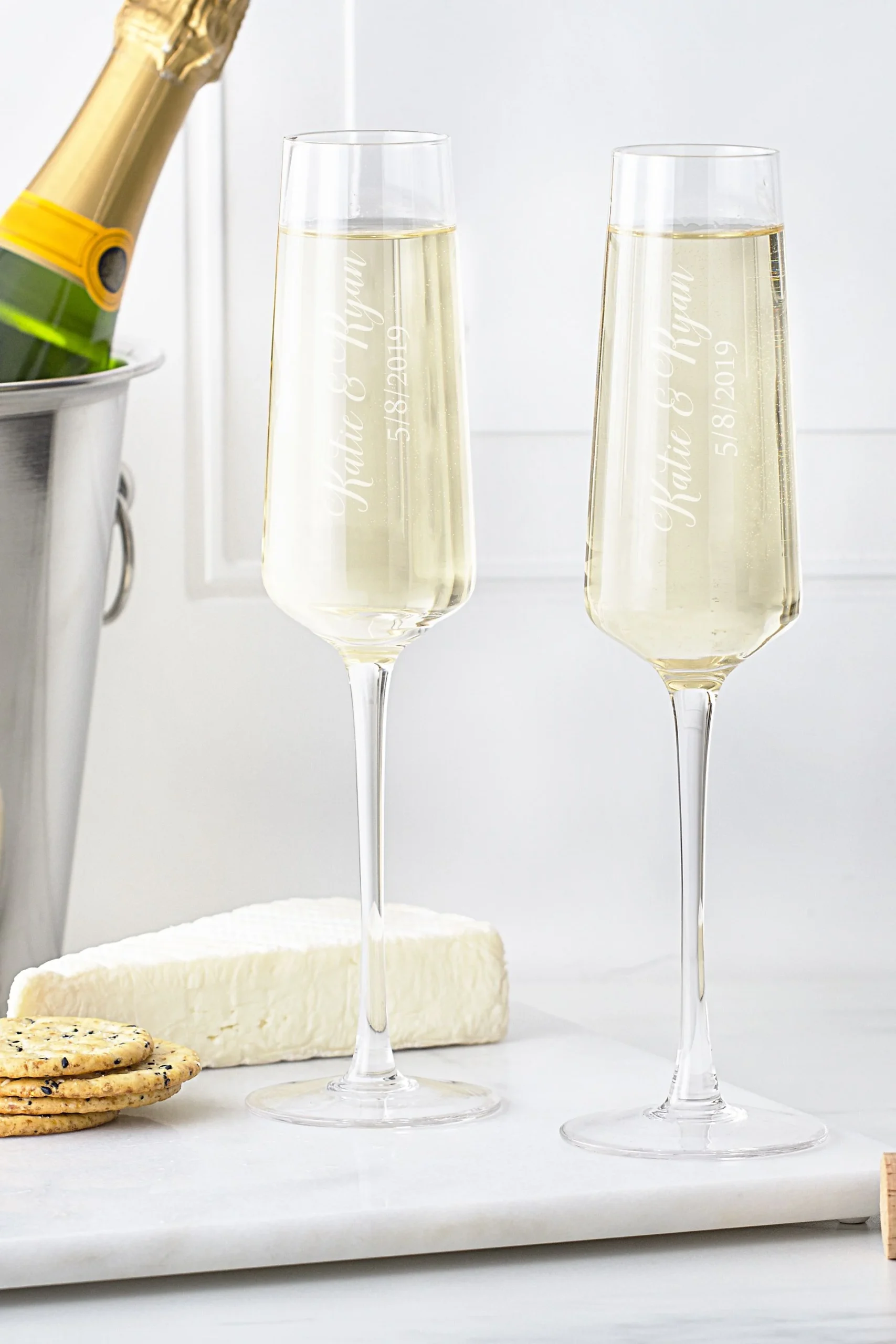 Personalized Champagne Estate Glasses Set of 2
