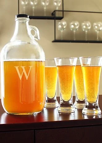 Personalized Craft Beer Growler and Tasters Set