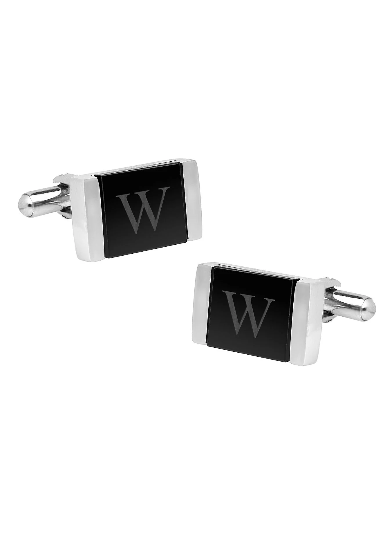 Personalized Faux Onyx Stainless Steel Cufflinks
