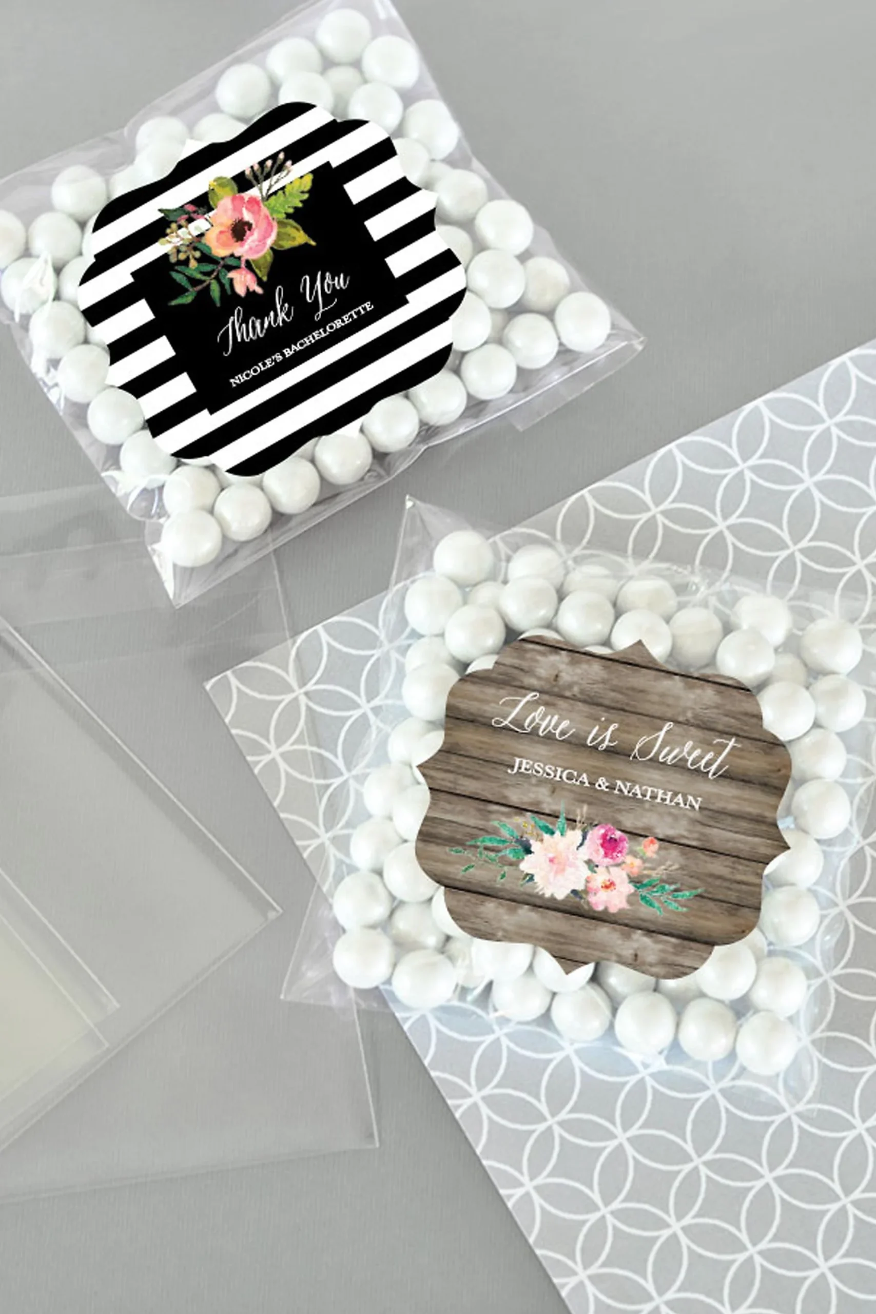 Personalized Floral Garden Candy Bags Set of 24