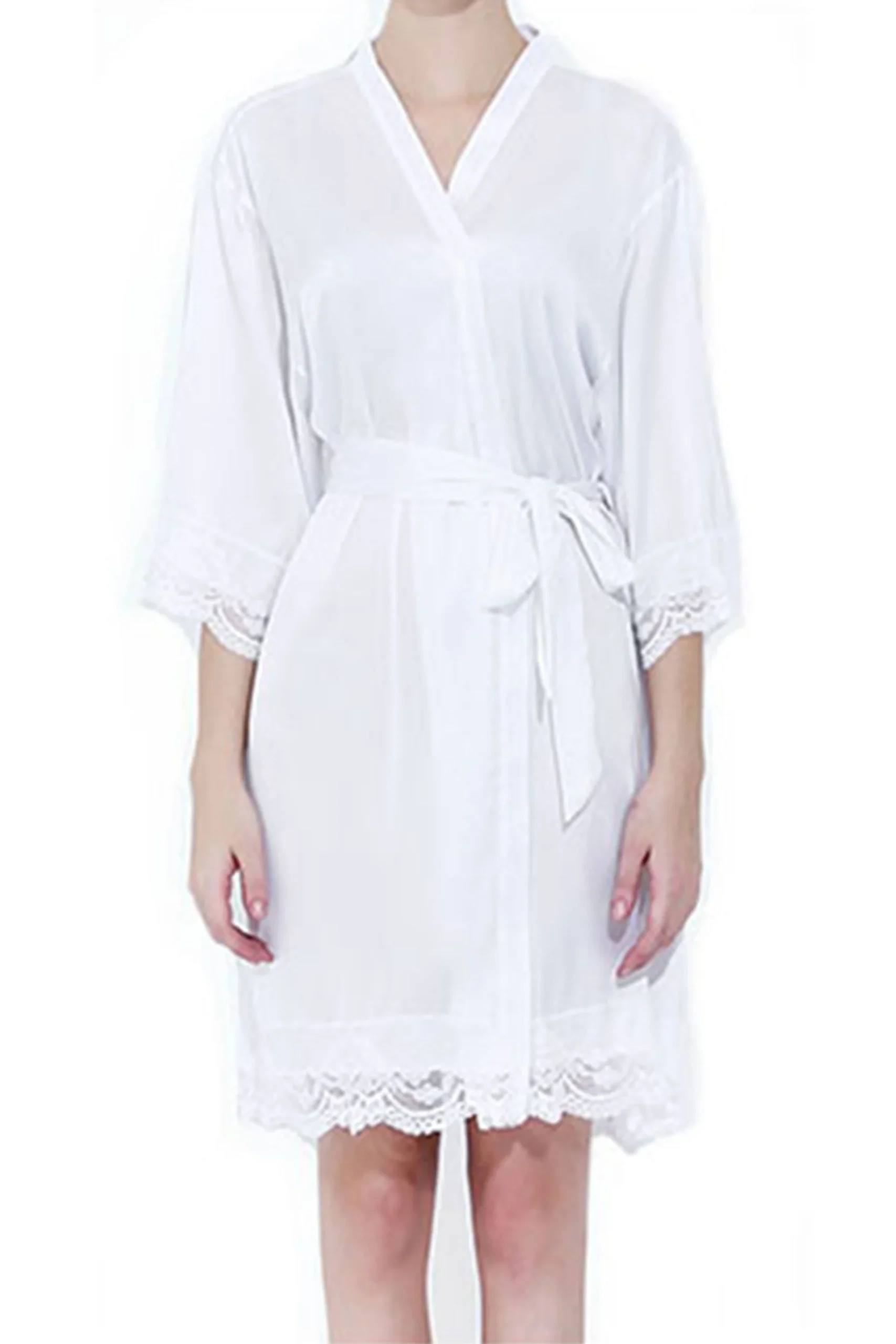 Personalized Floral Satin and Lace Robe