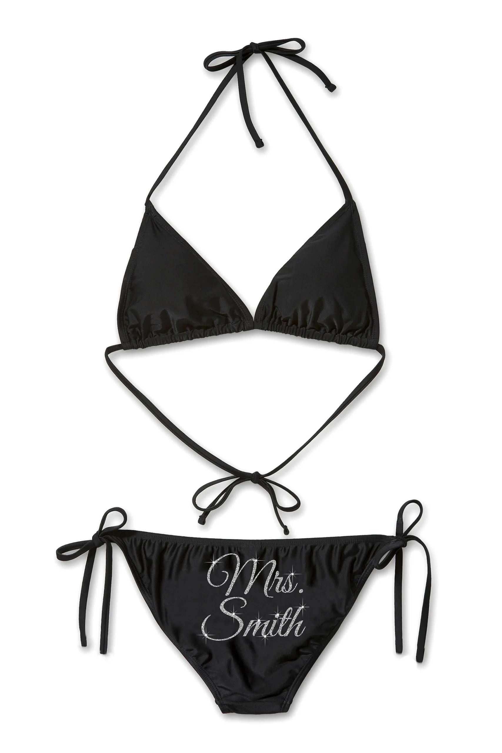 Personalized Glitter Print Mrs Bikini