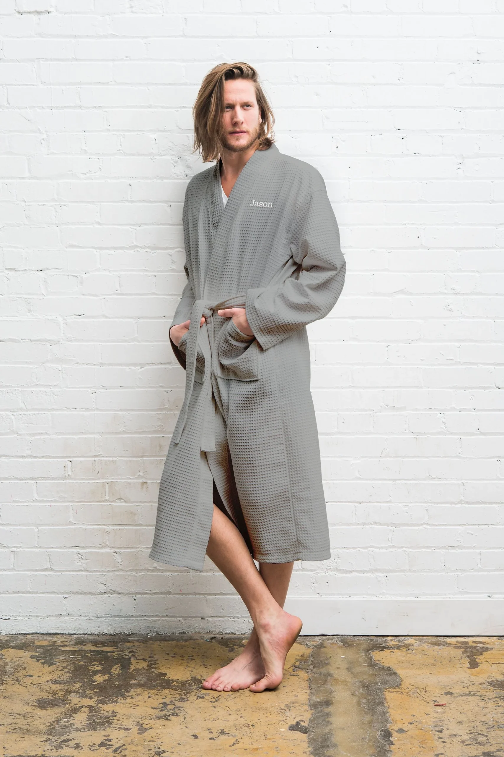 Personalized Men's Cotton Kimono Robe