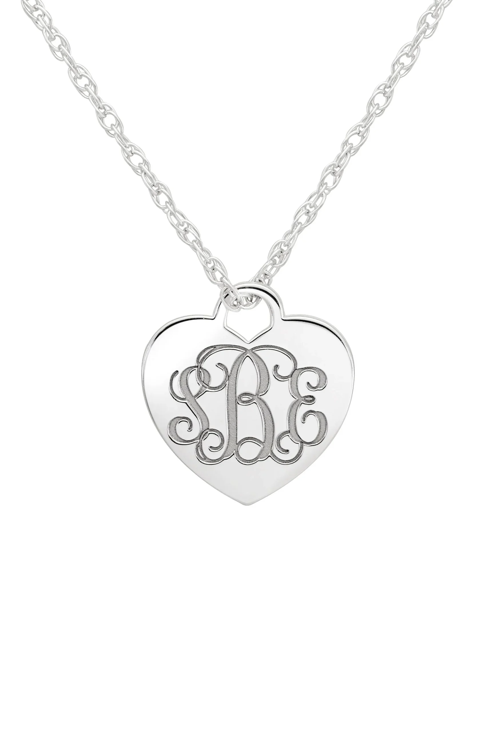 Personalized Monogram Heart Pendant Necklace