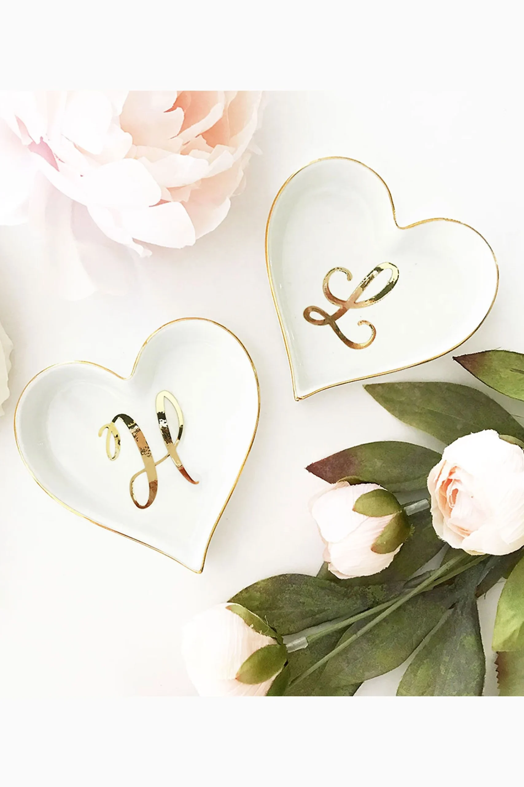 Personalized Monogram Heart Shaped Ring Dish