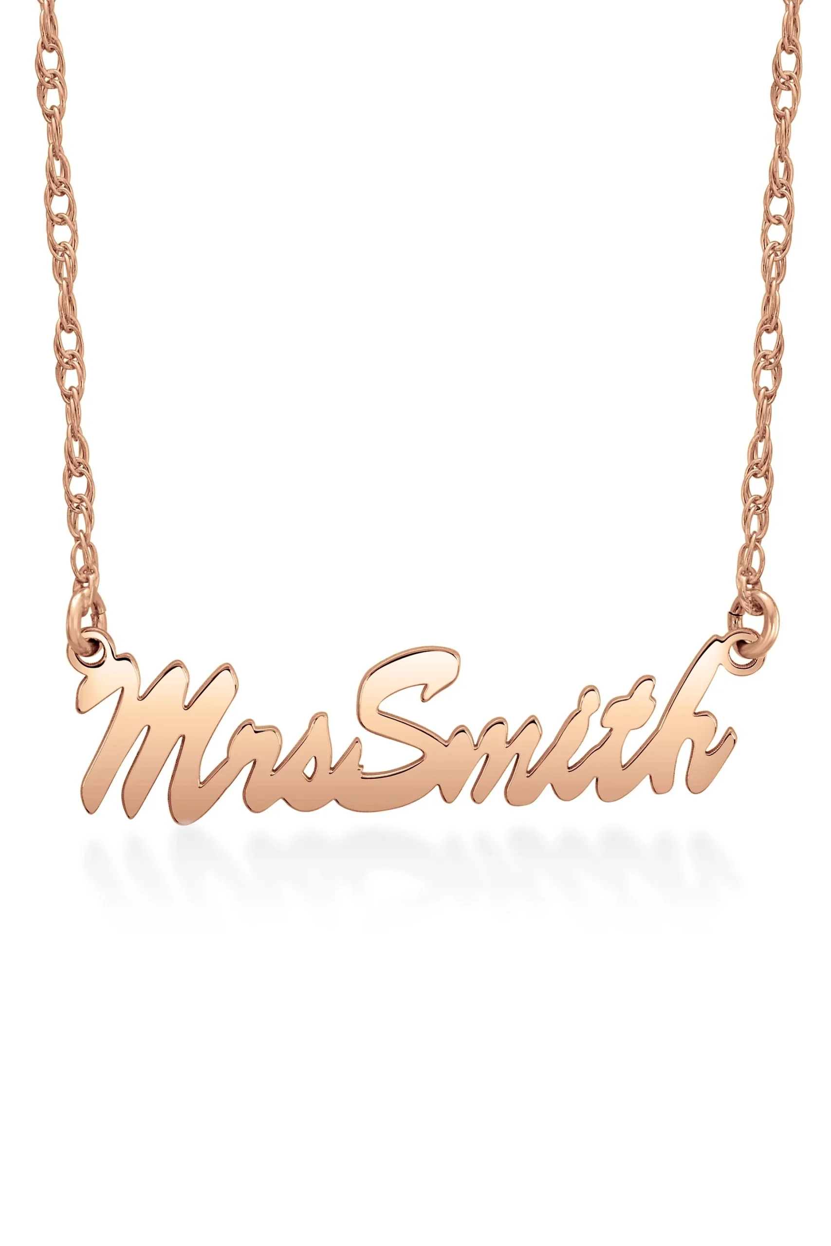 Personalized Mrs Last Name Script Necklace