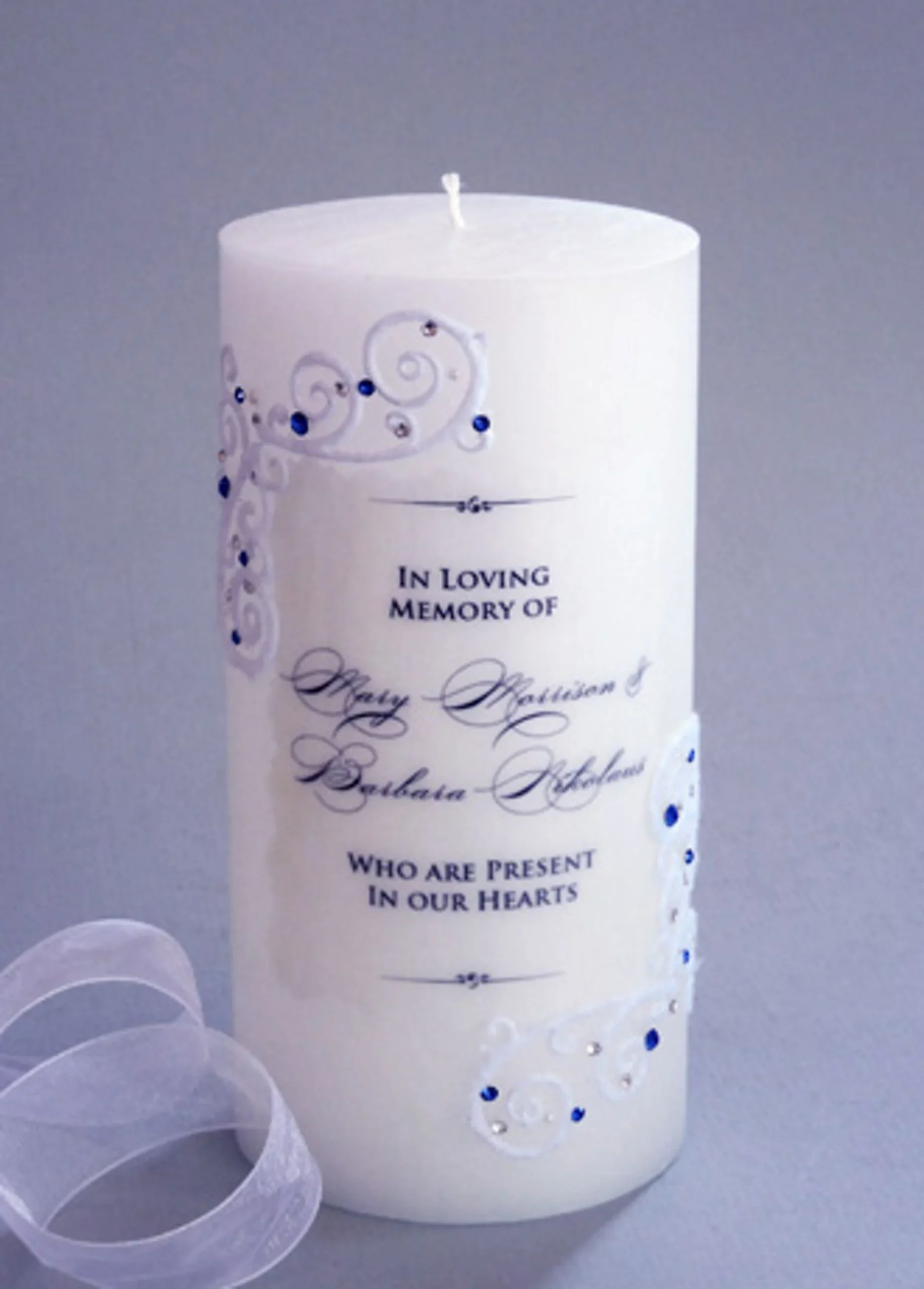 Personalized Piazza Lace Memorial Candle