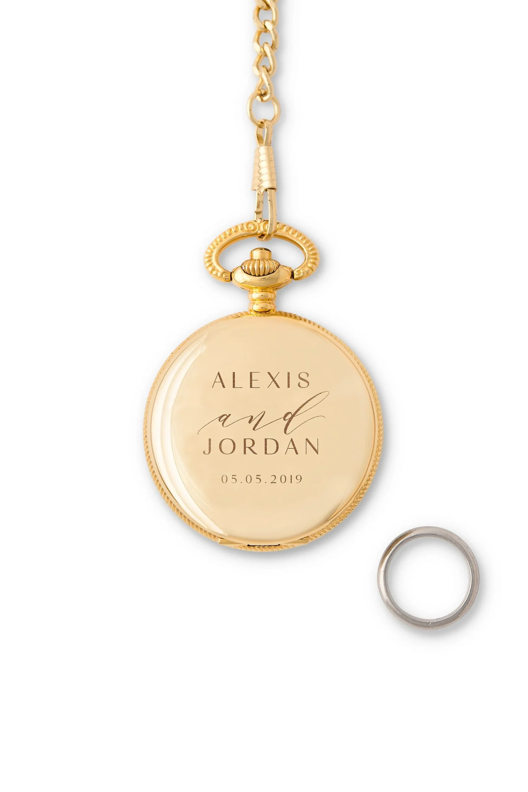 Personalized Pocket Ring Holder with Chain