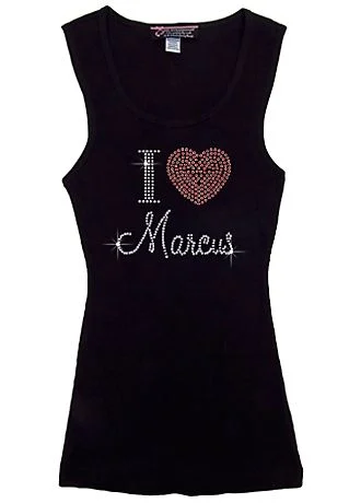 Personalized Rhinestone I Heart Him Tank
