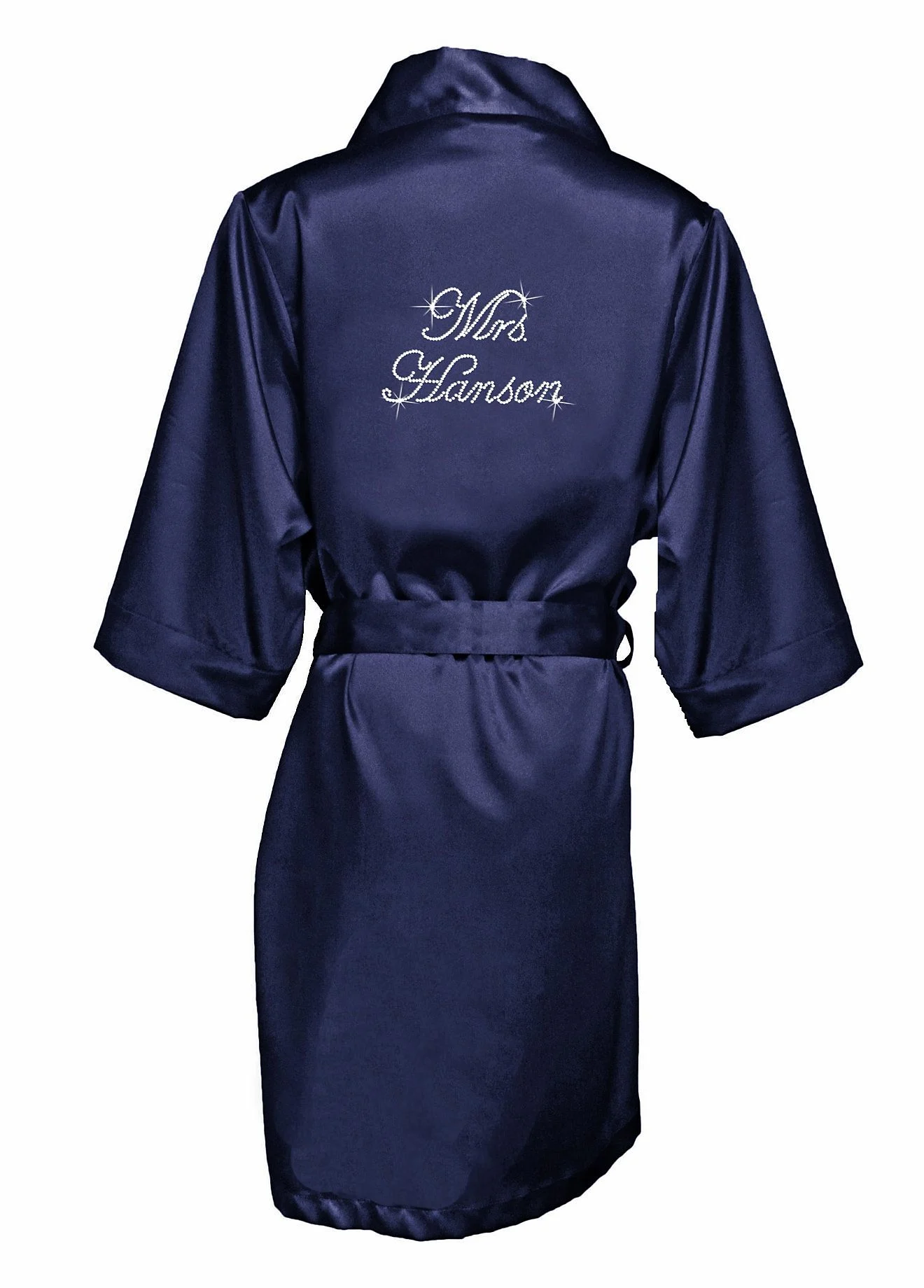 Personalized Rhinestone Mrs. Satin Robe