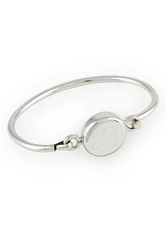 Personalized Round Sterling Silver Bangle